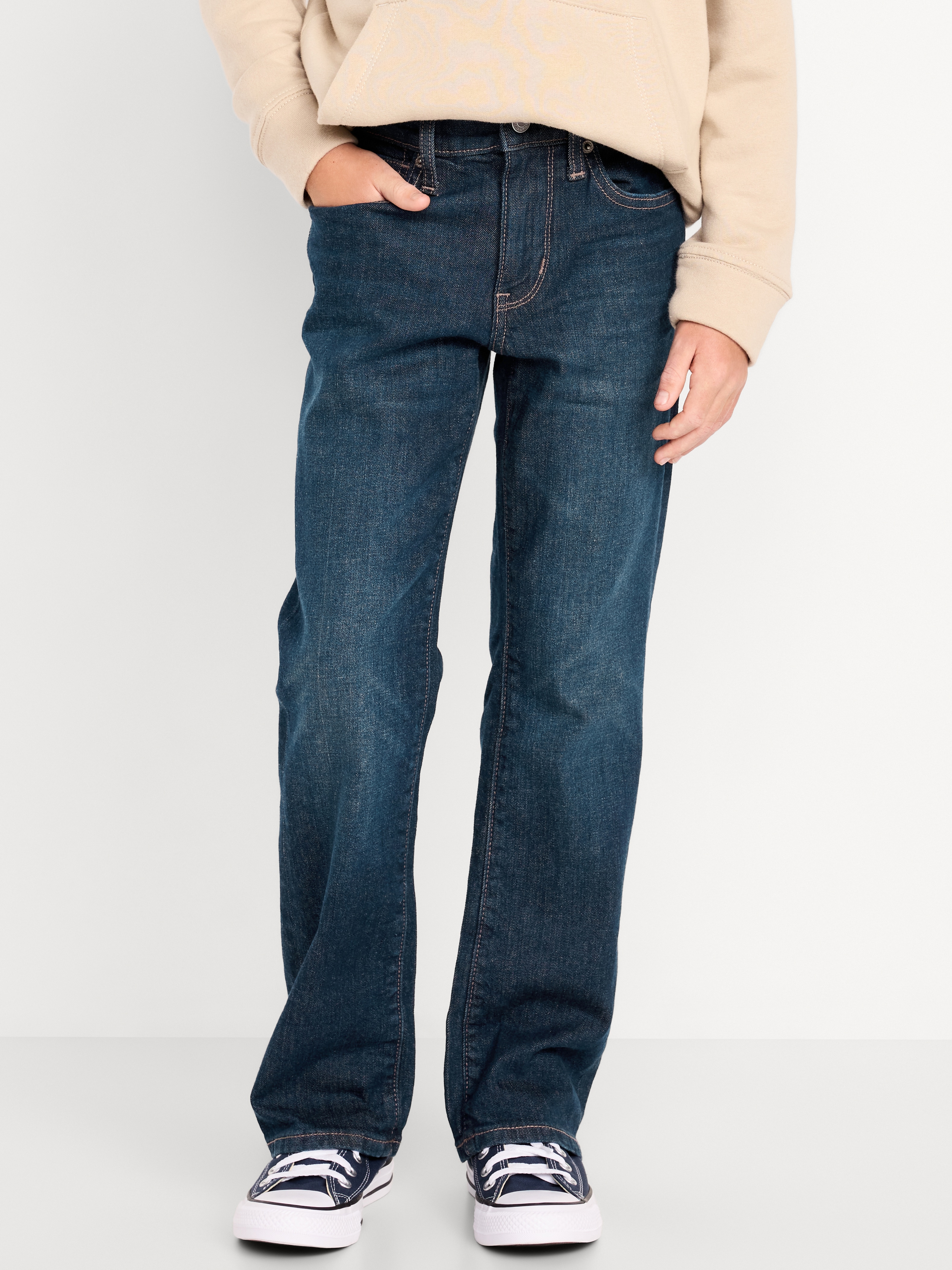 Built-In Flex Boot-Cut Jeans for Boys - Dark Wash - 1