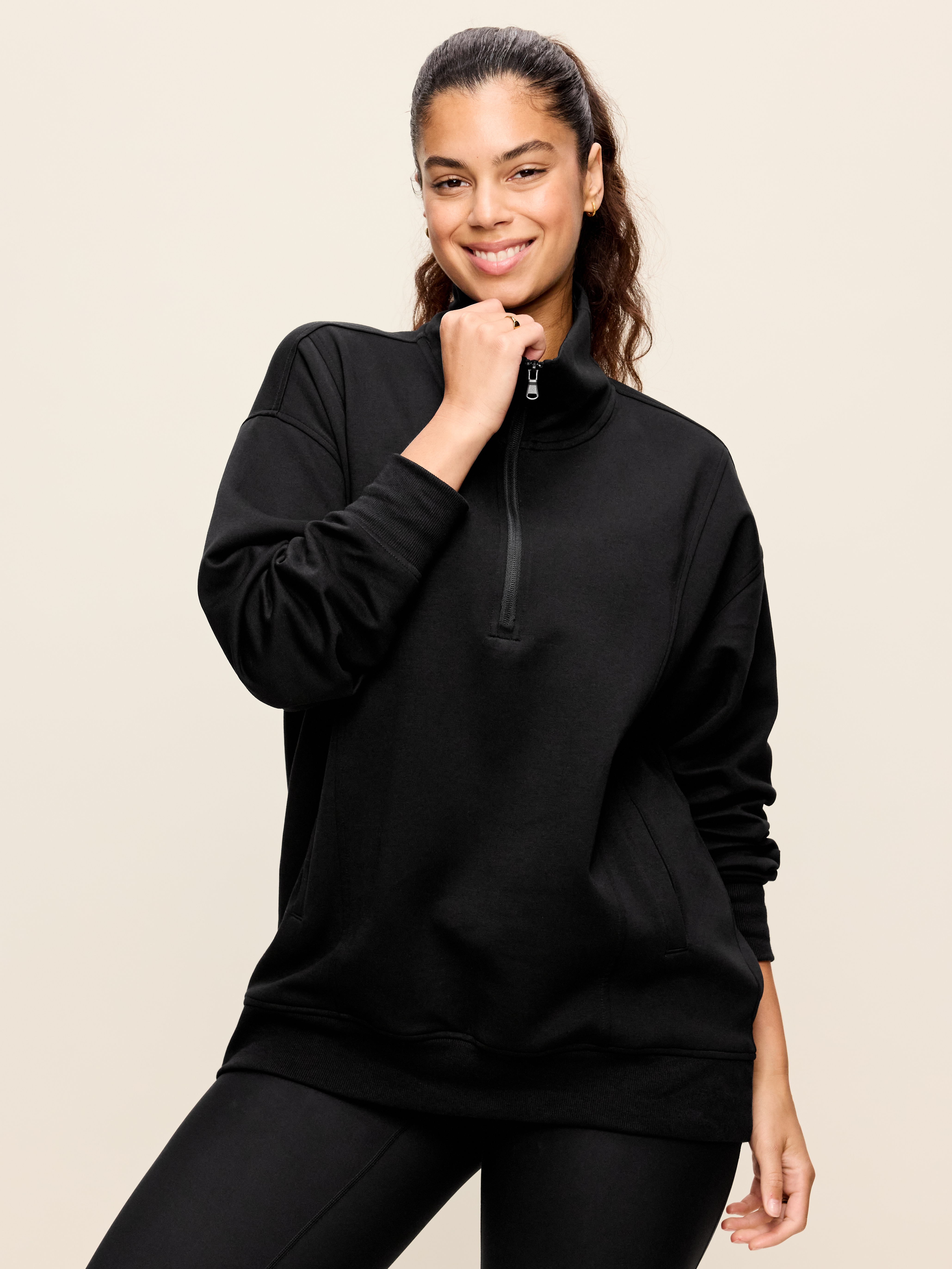 Dynamic Fleece Half-Zip Tunic Sweatshirt - Black Jack - 5