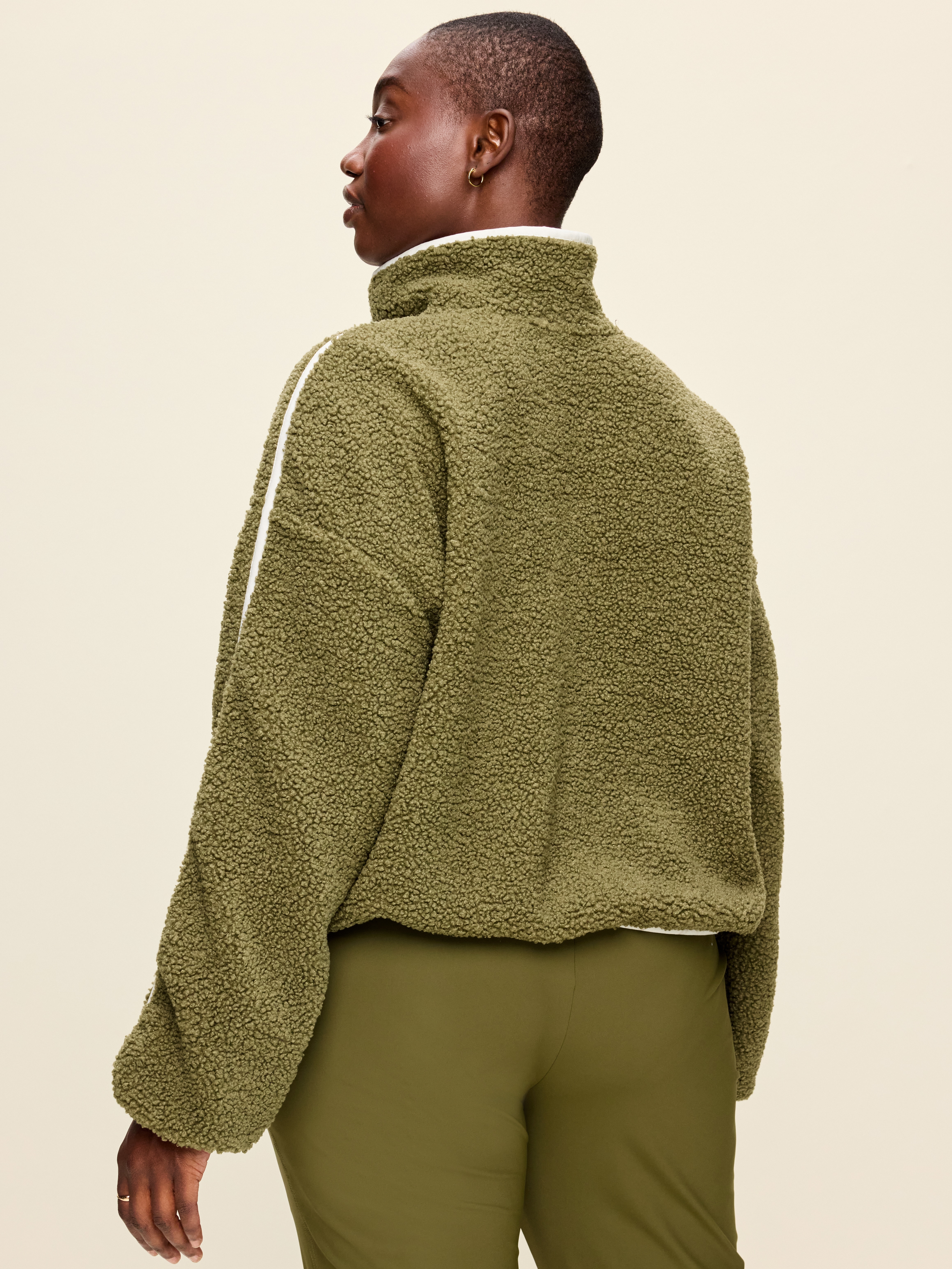Loose Sherpa Quarter-Zip Pullover - Hearthwood - 6