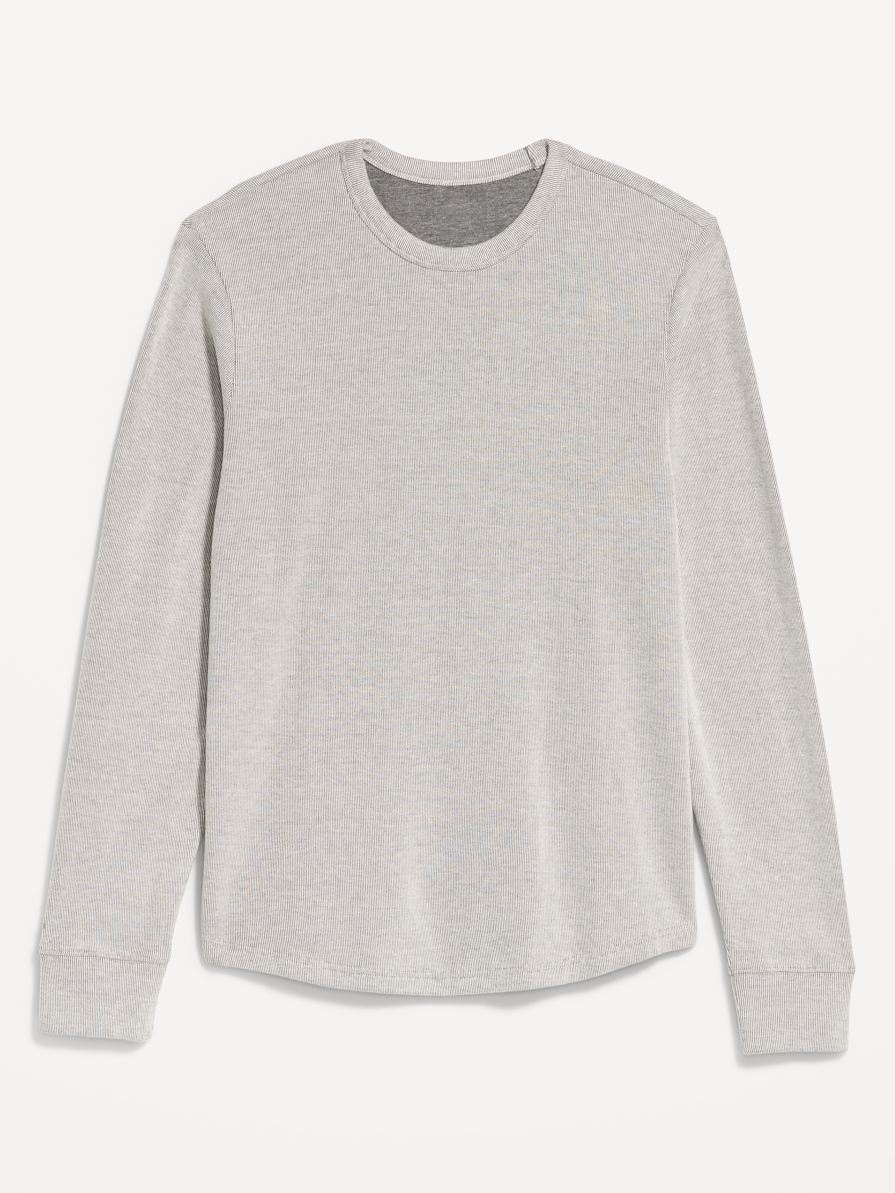 Long-Sleeve Ribbed T-Shirt - Greige - 1