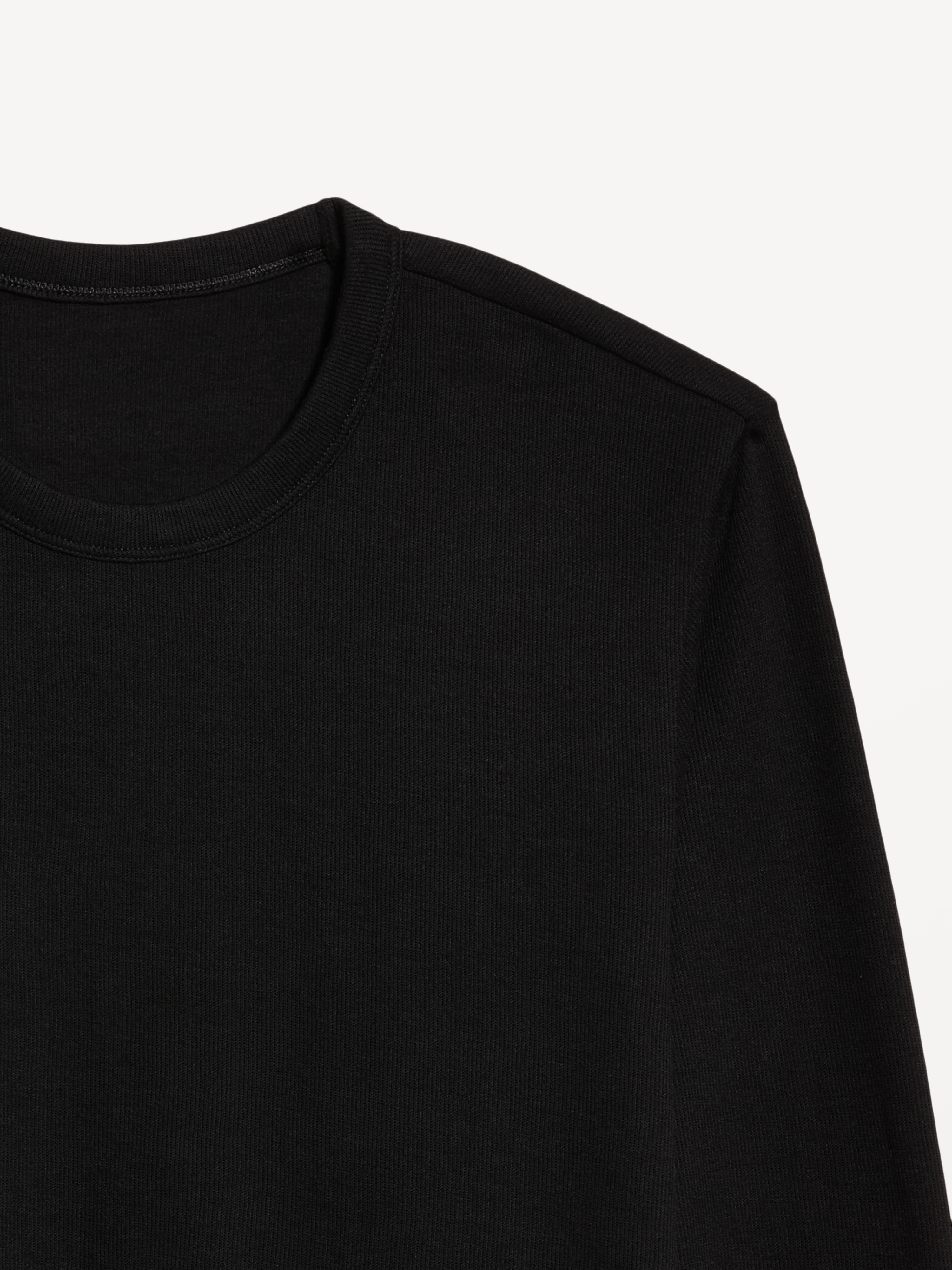 Long-Sleeve Ribbed T-Shirt - Black - 3