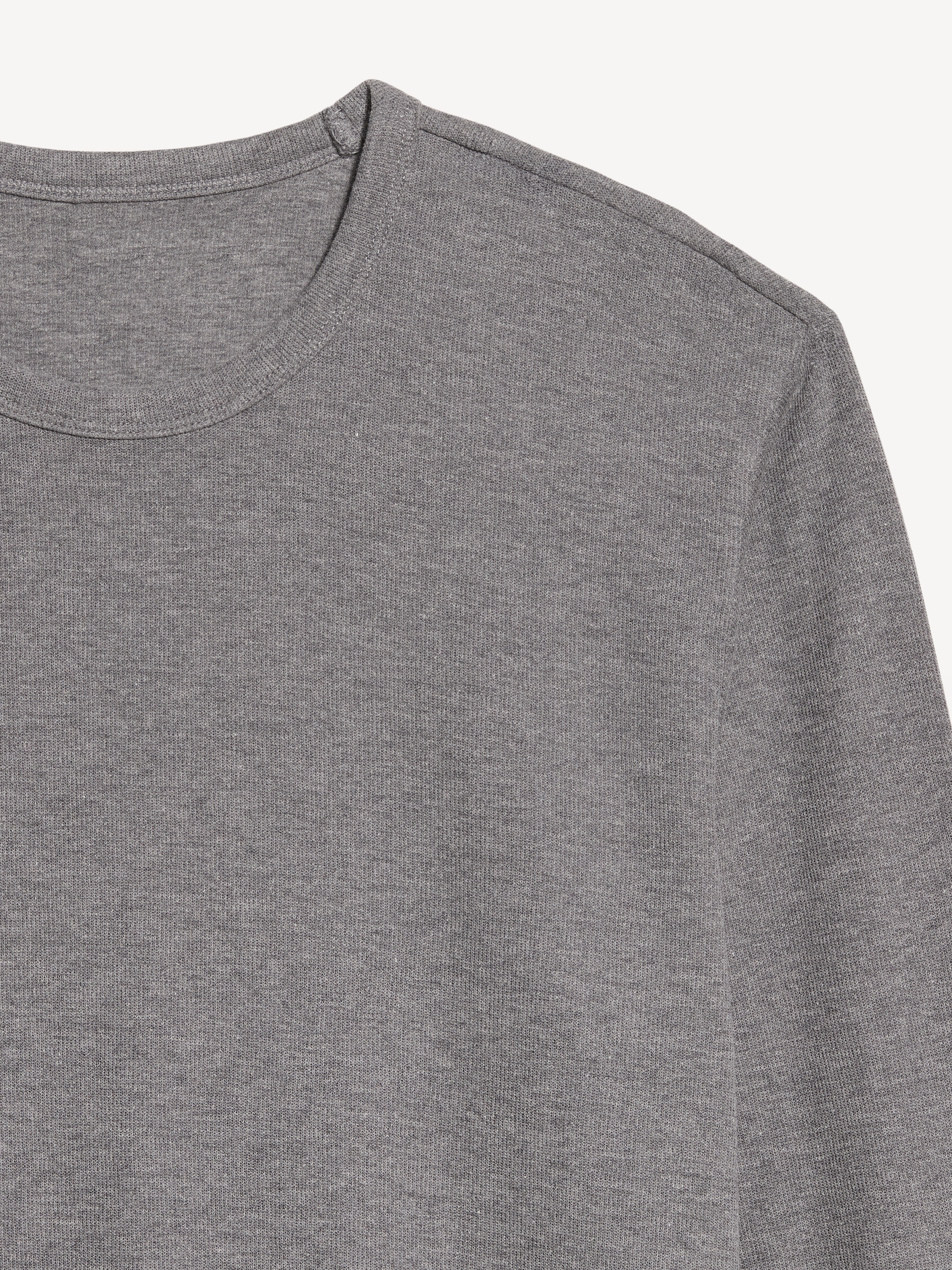 Long-Sleeve Ribbed T-Shirt - Charcoal - 3