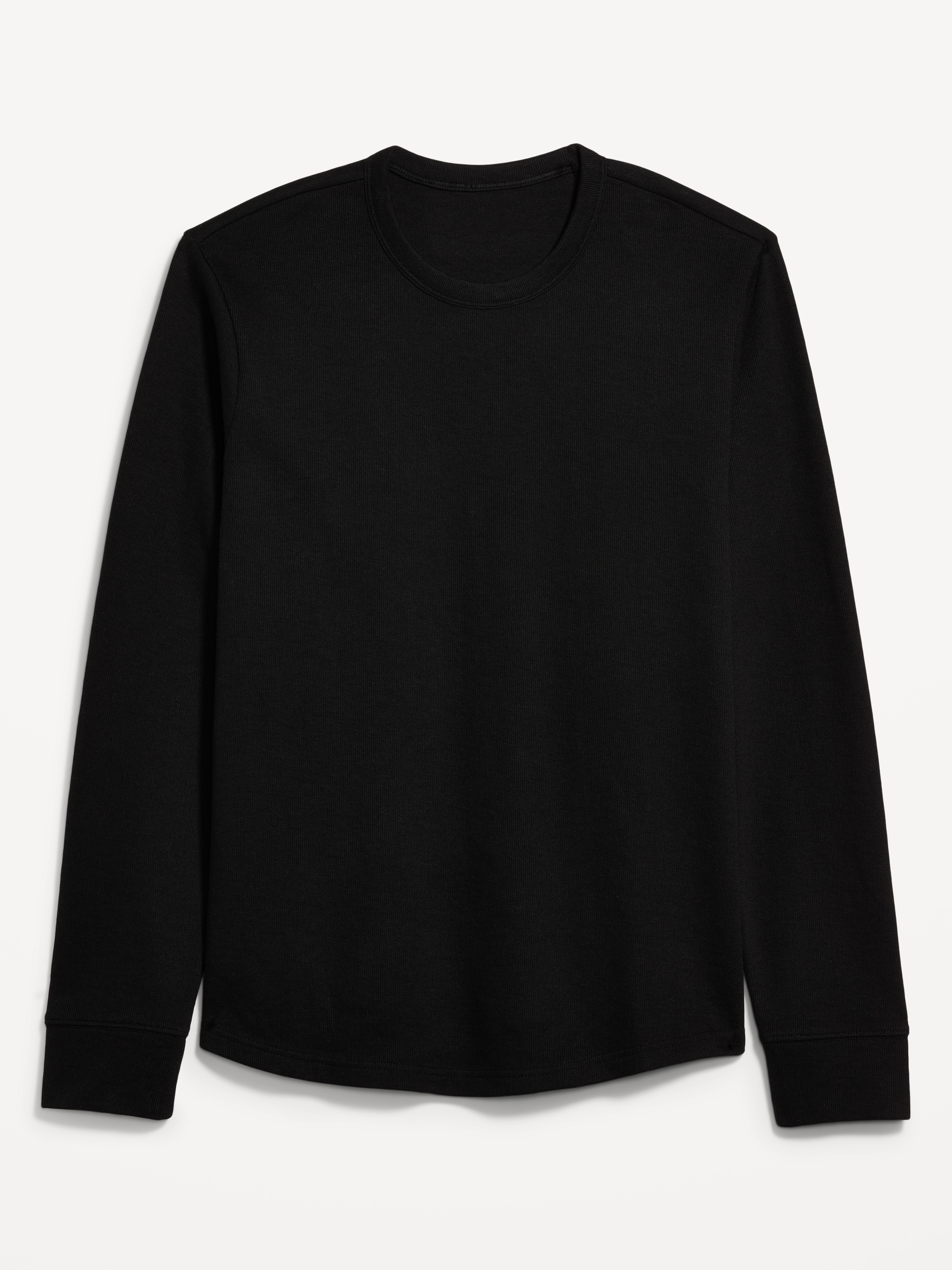 Long-Sleeve Ribbed T-Shirt - Black - 1