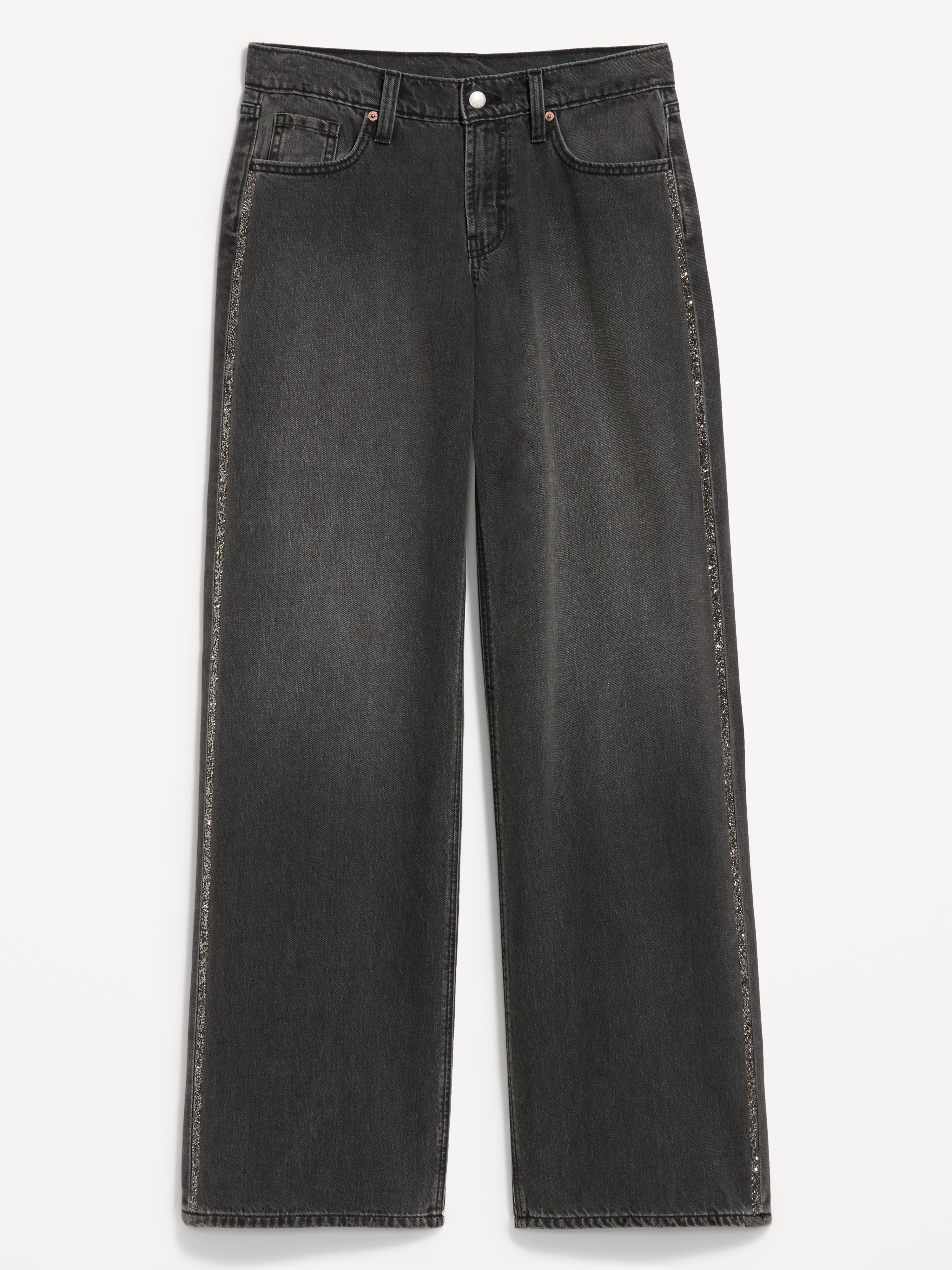 Low-Rise Baggy Wide-Leg Jeans - Amber Black - 5