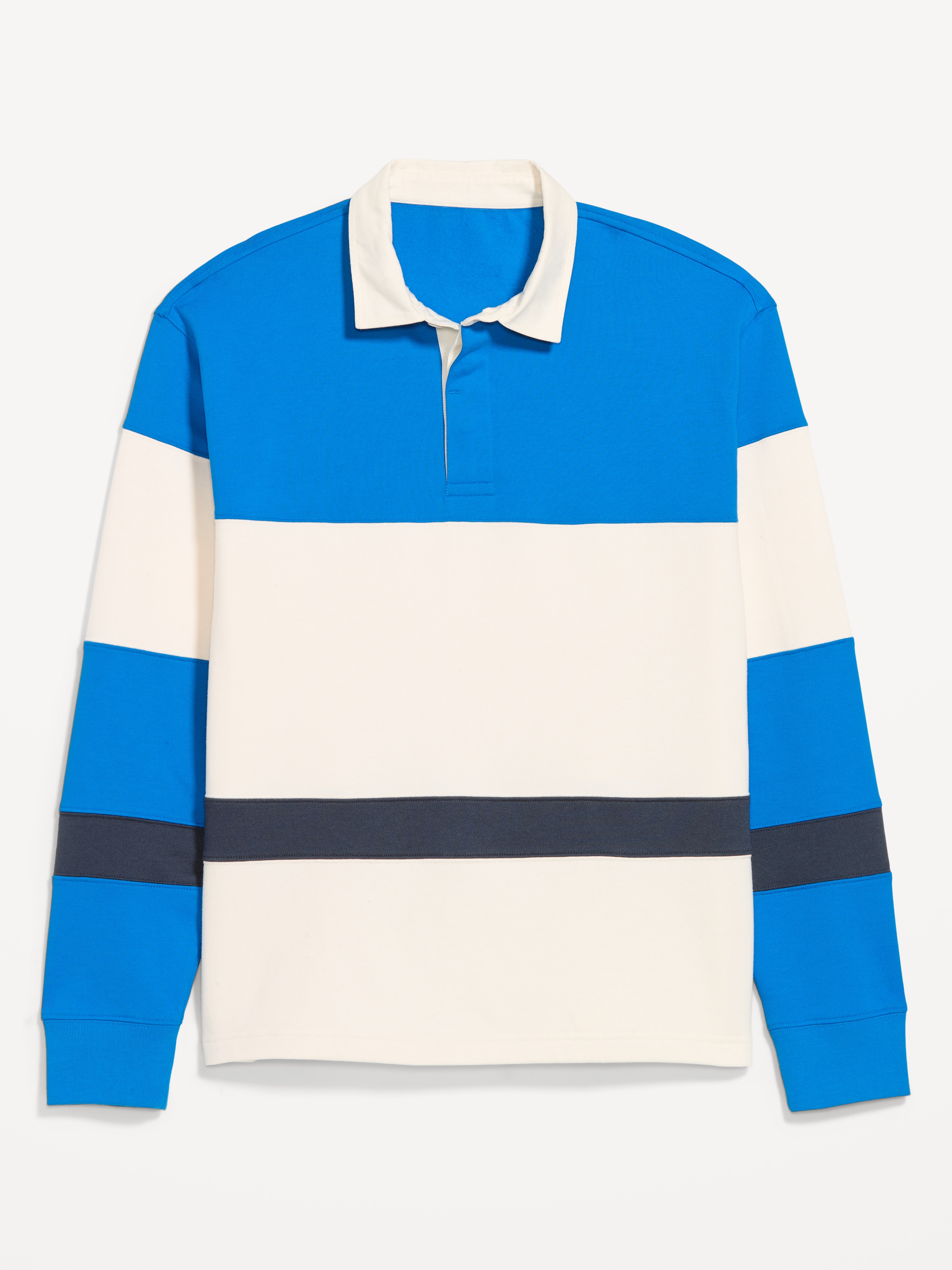 Long-Sleeve Rugby Polo Shirt - Blue Moon - 1