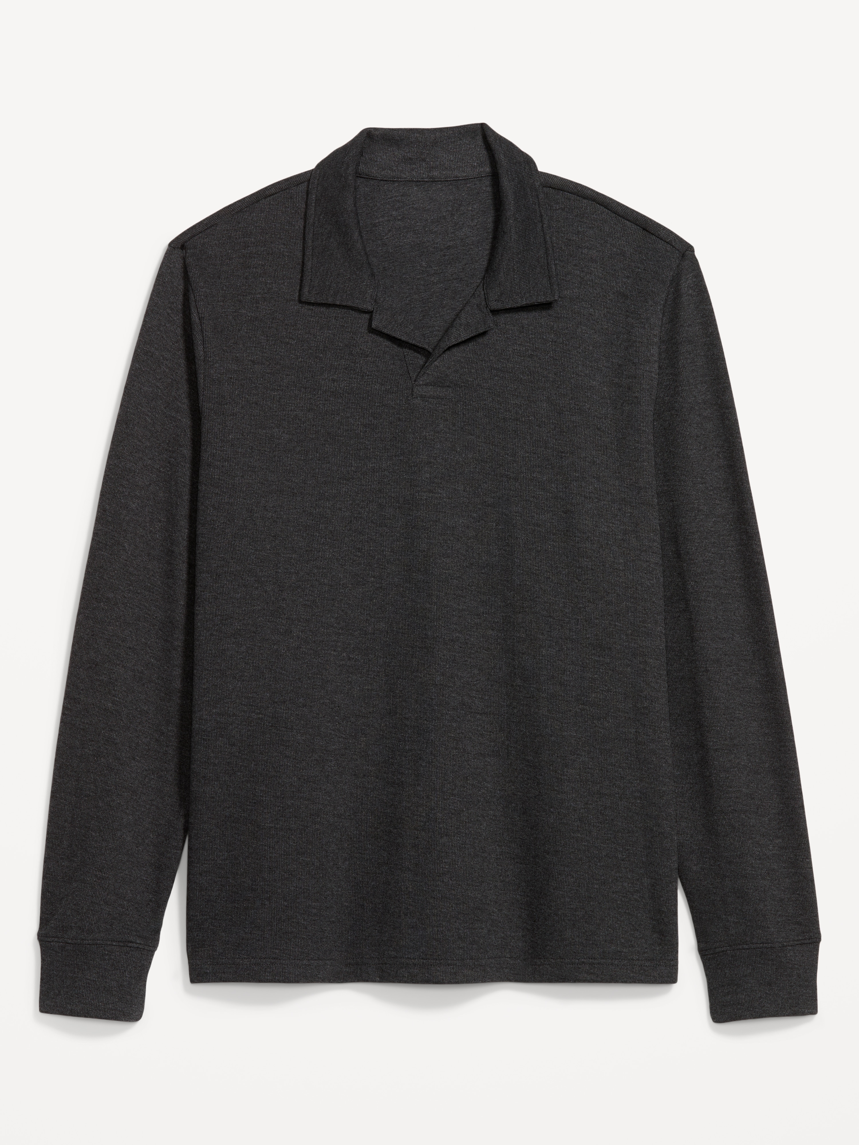 Long-Sleeve Polo Sweater - Charcoal/Gray - 1
