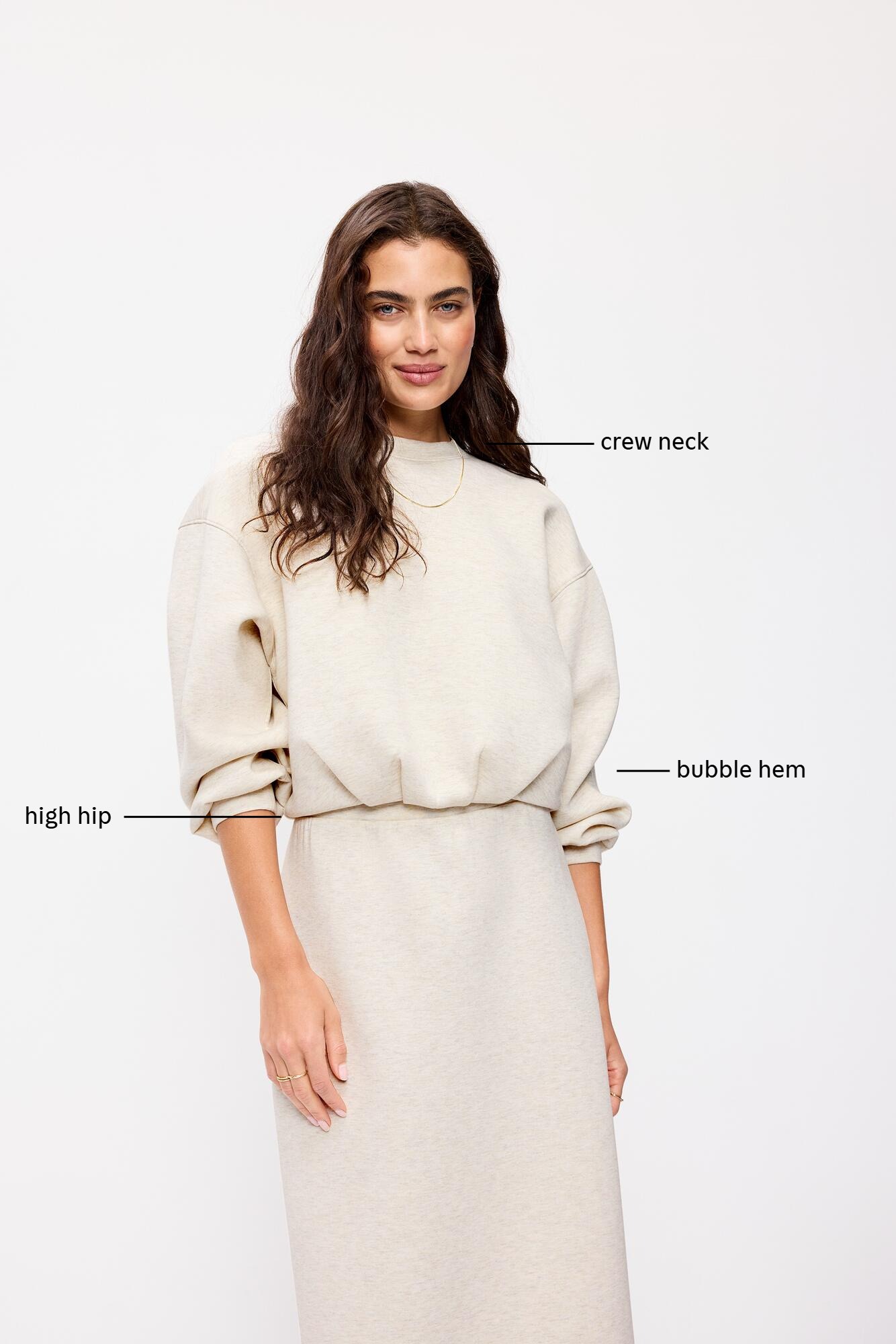 Bounce Fleece Bubble-Hem Sweatshirt - Orchid - 5
