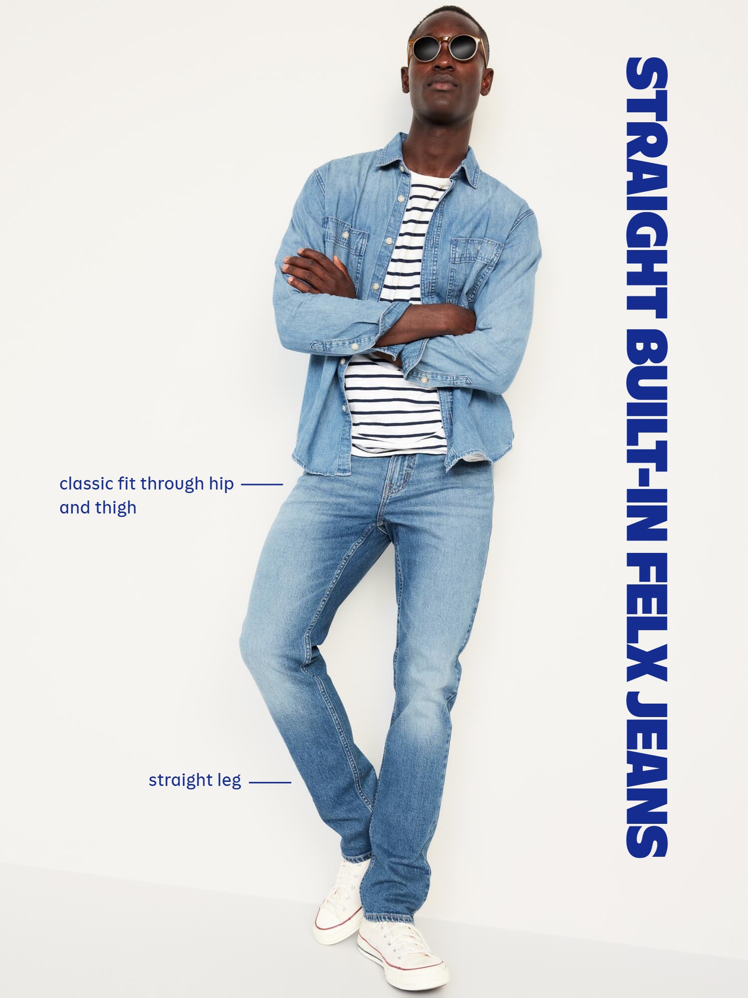 Straight Built-In Flex Jeans - Dark Wash - 4