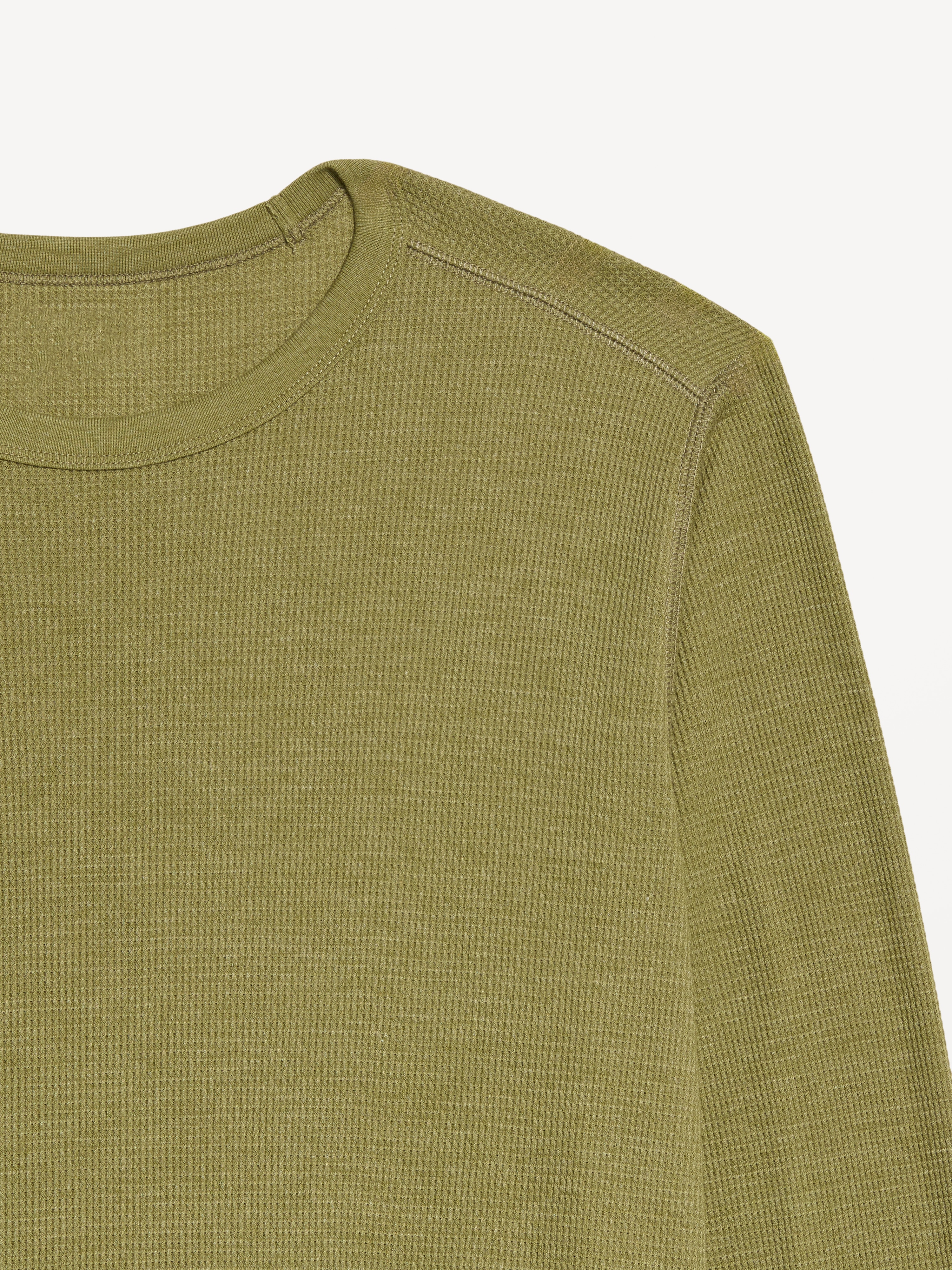 Crew-Neck Waffle T-Shirt - Mossed Bark - 3