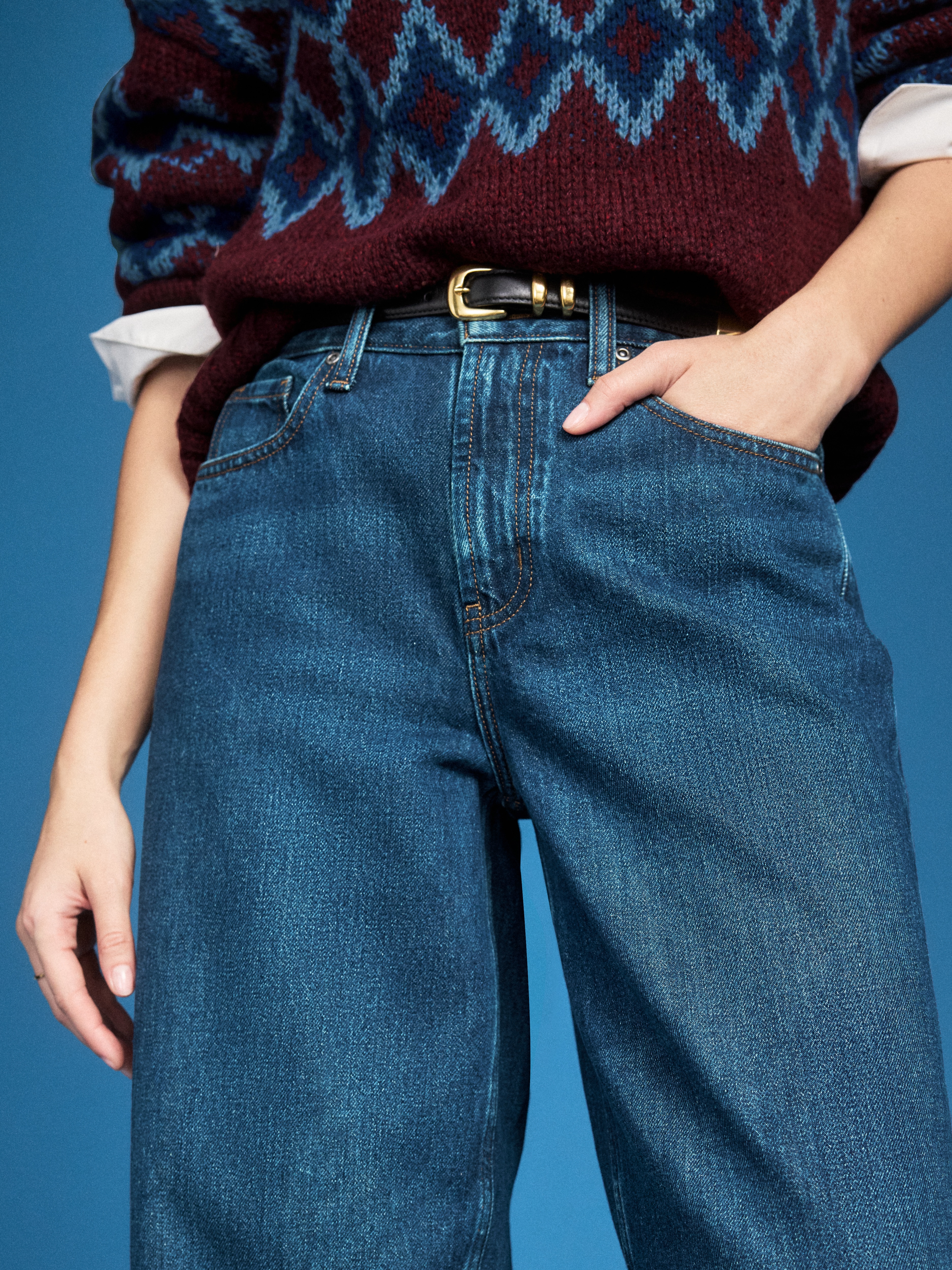 Old Navy x Altuzarra High-Waisted Baggy Wide-Leg Jeans - Indigo - 4