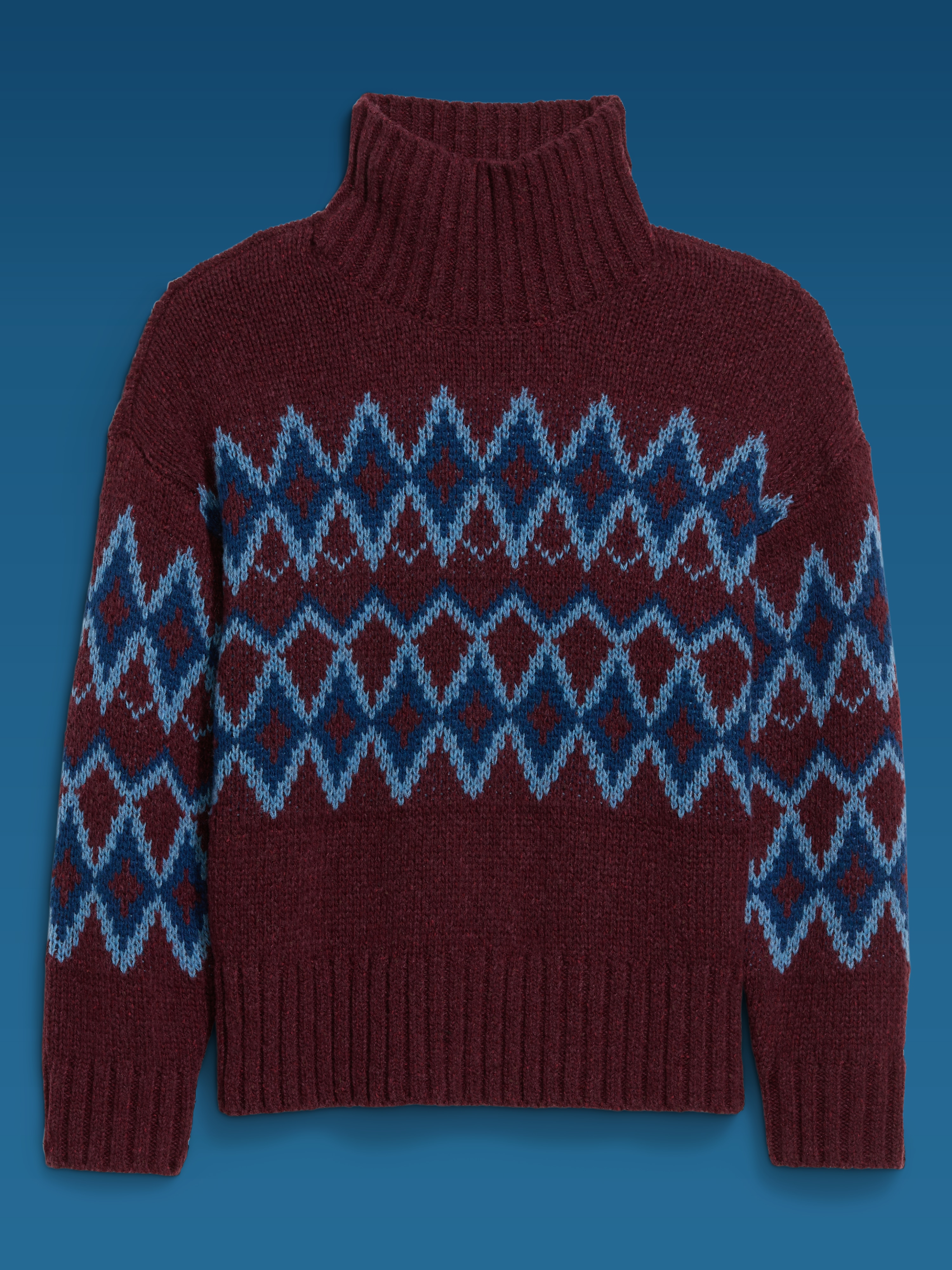 Old Navy x Altuzarra Fair Isle Mock-Neck Sweater - Red Lacquer - 4