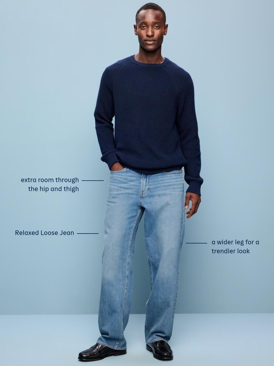Relaxed Loose Built-In Flex Jeans - Medium Wash - 6