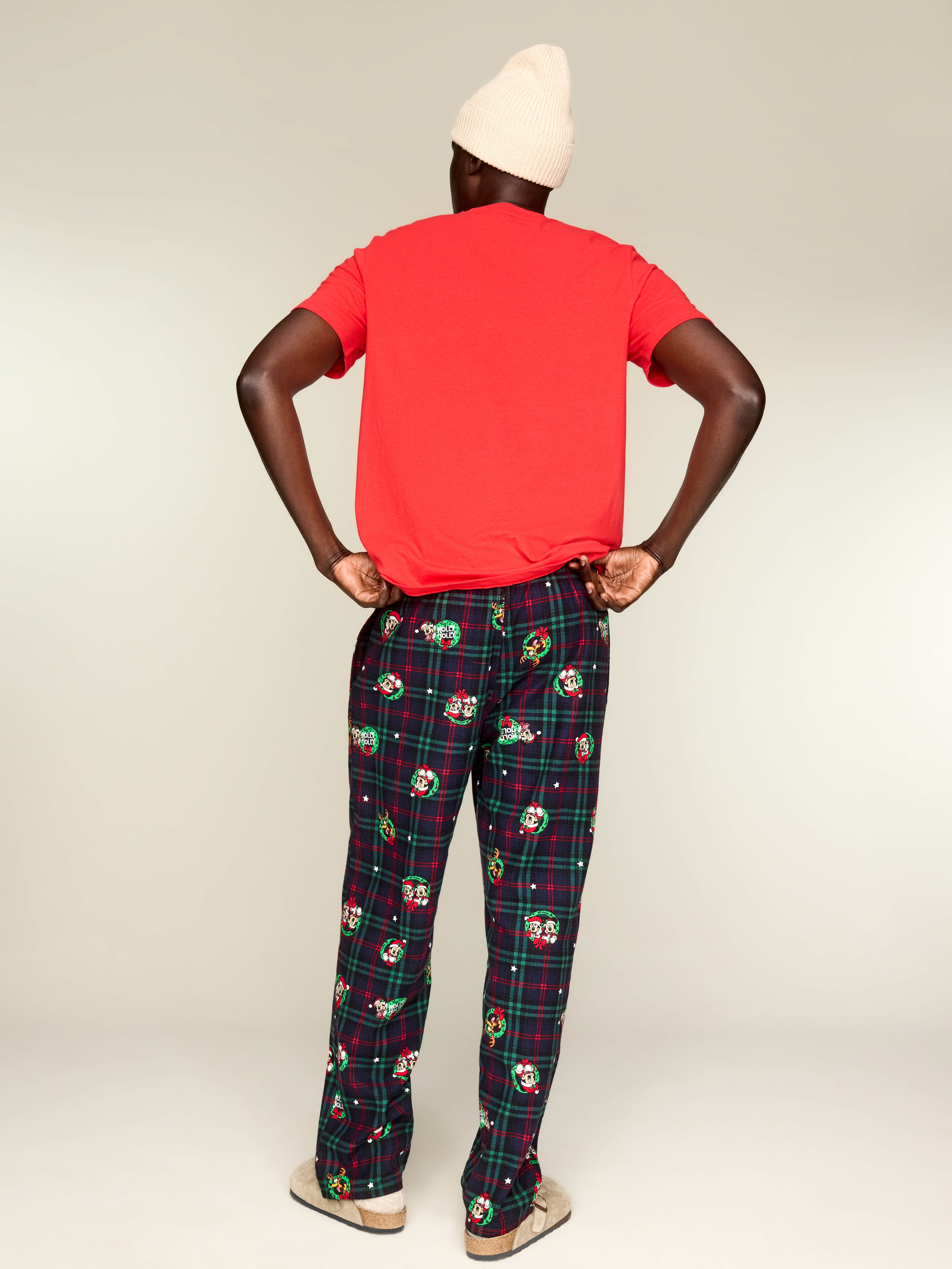 Flannel Pajama Pants - Disney Wreath Plaid - 3