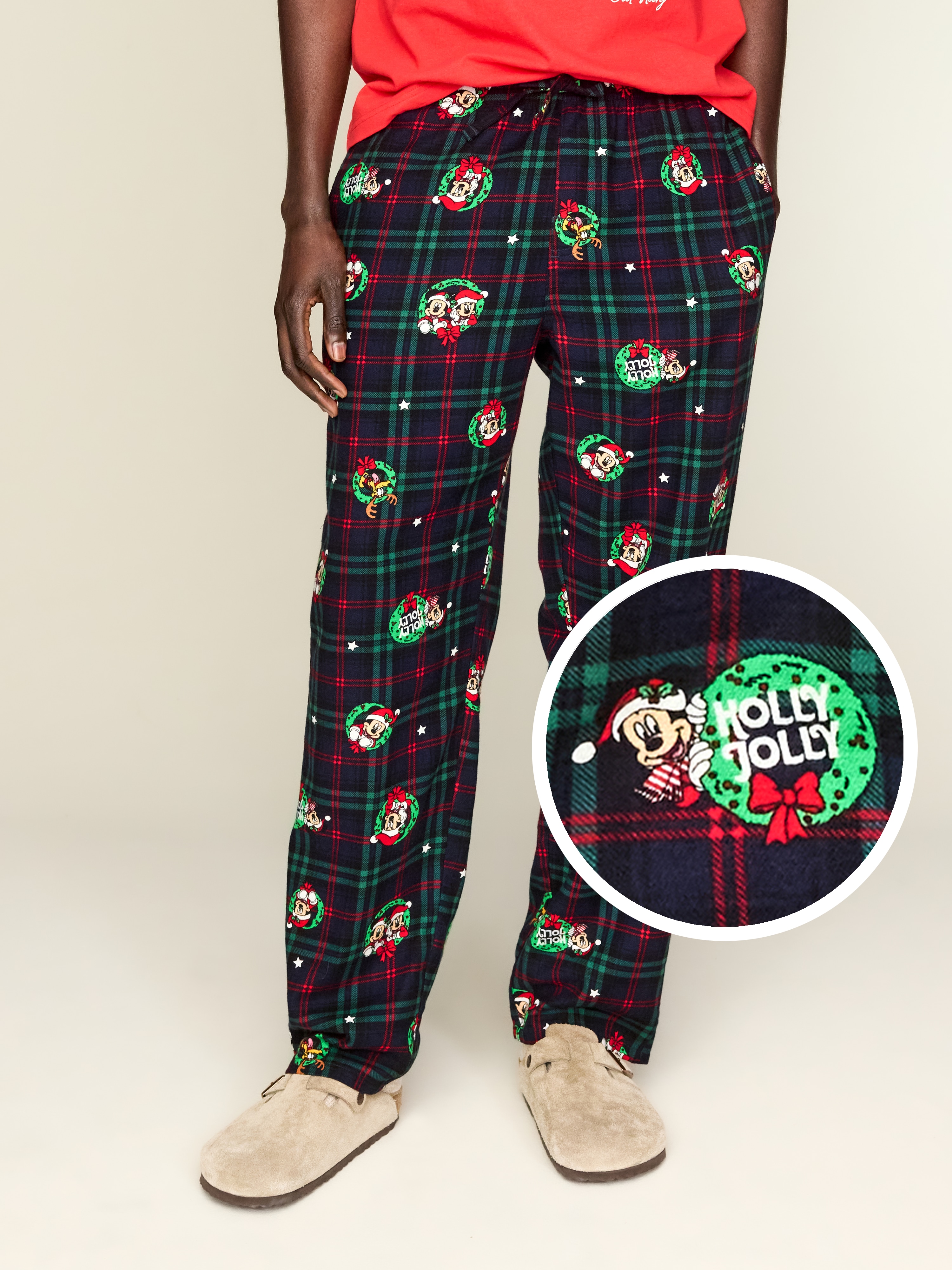Flannel Pajama Pants - Disney Wreath Plaid - 5