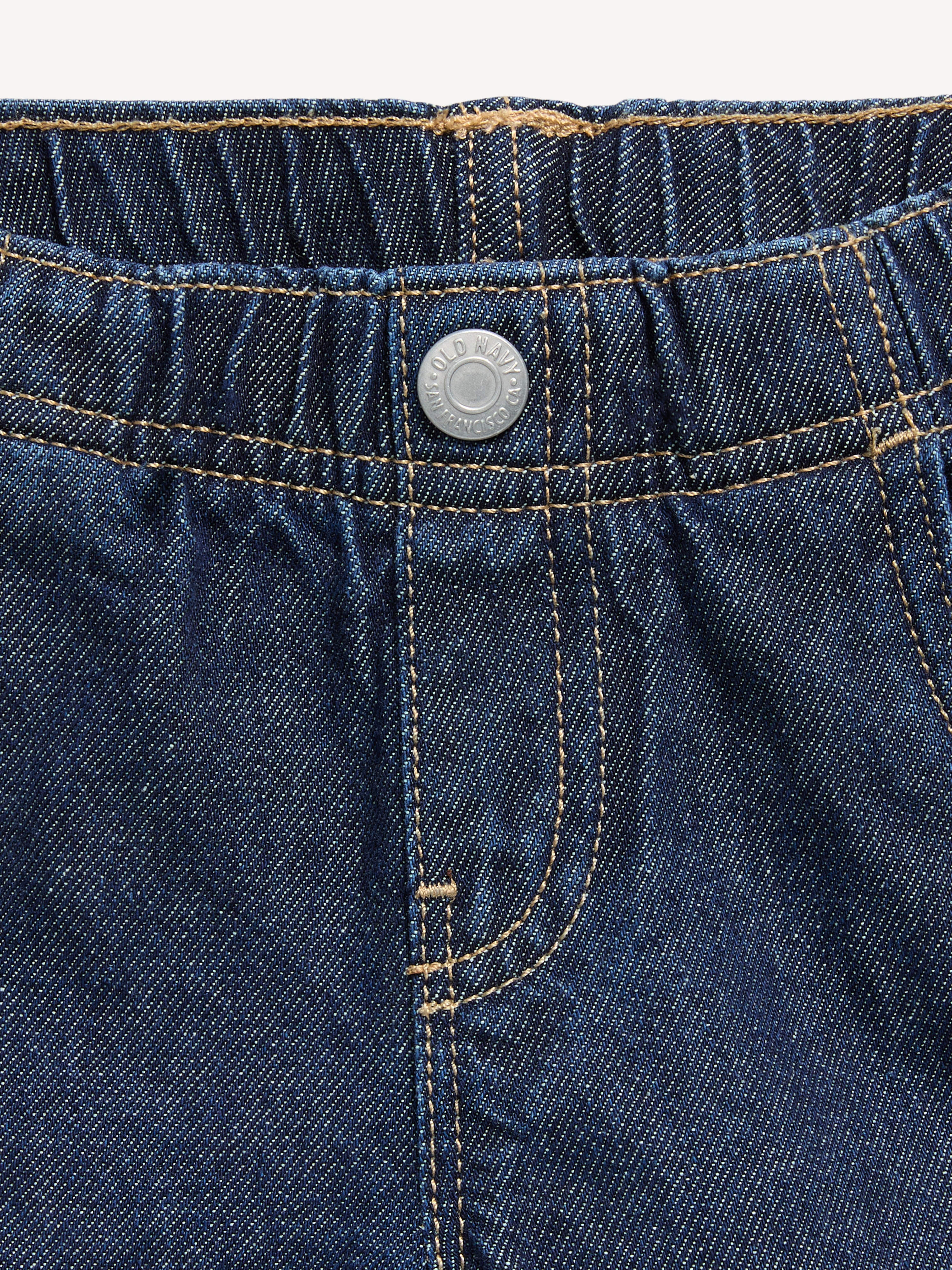 Pull-On Baggy Barrel-Leg Jeans for Toddler Girls - Dark Wash - 3
