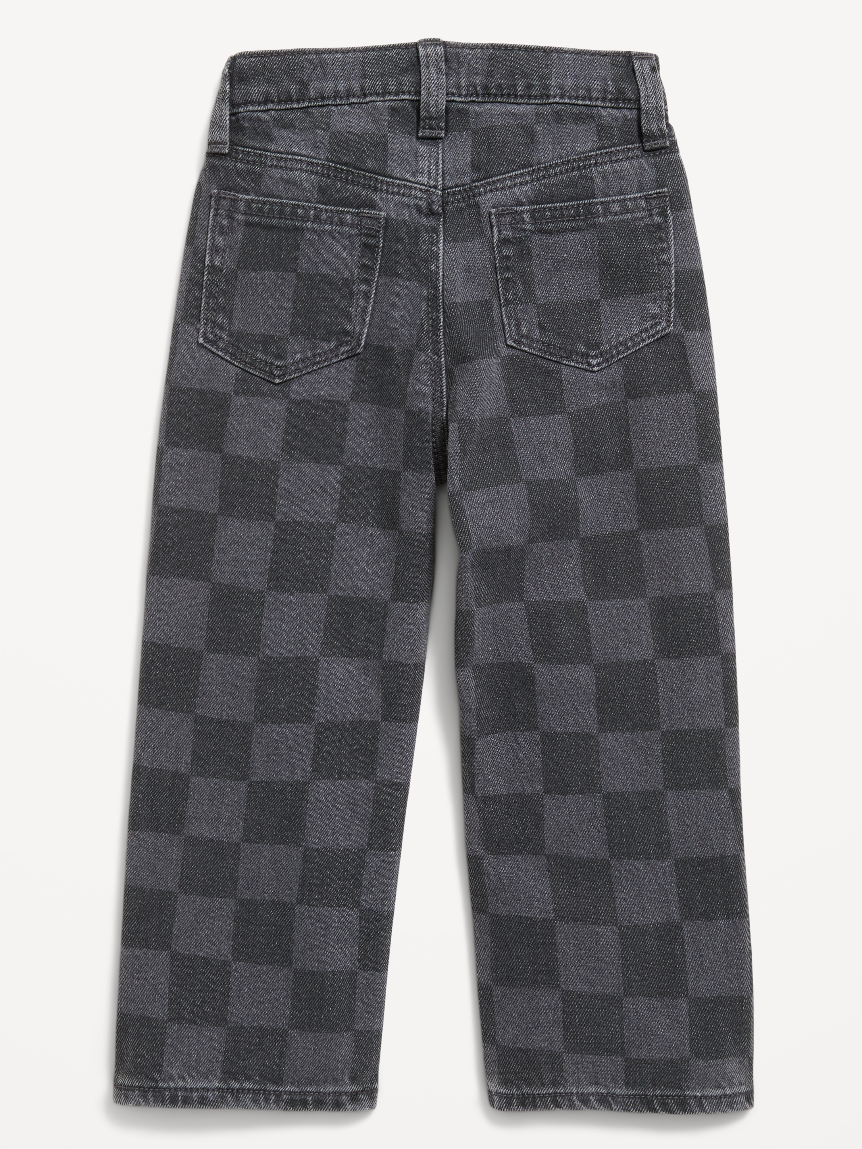 Baggy Jeans for Toddler Boys - Black Check - 4