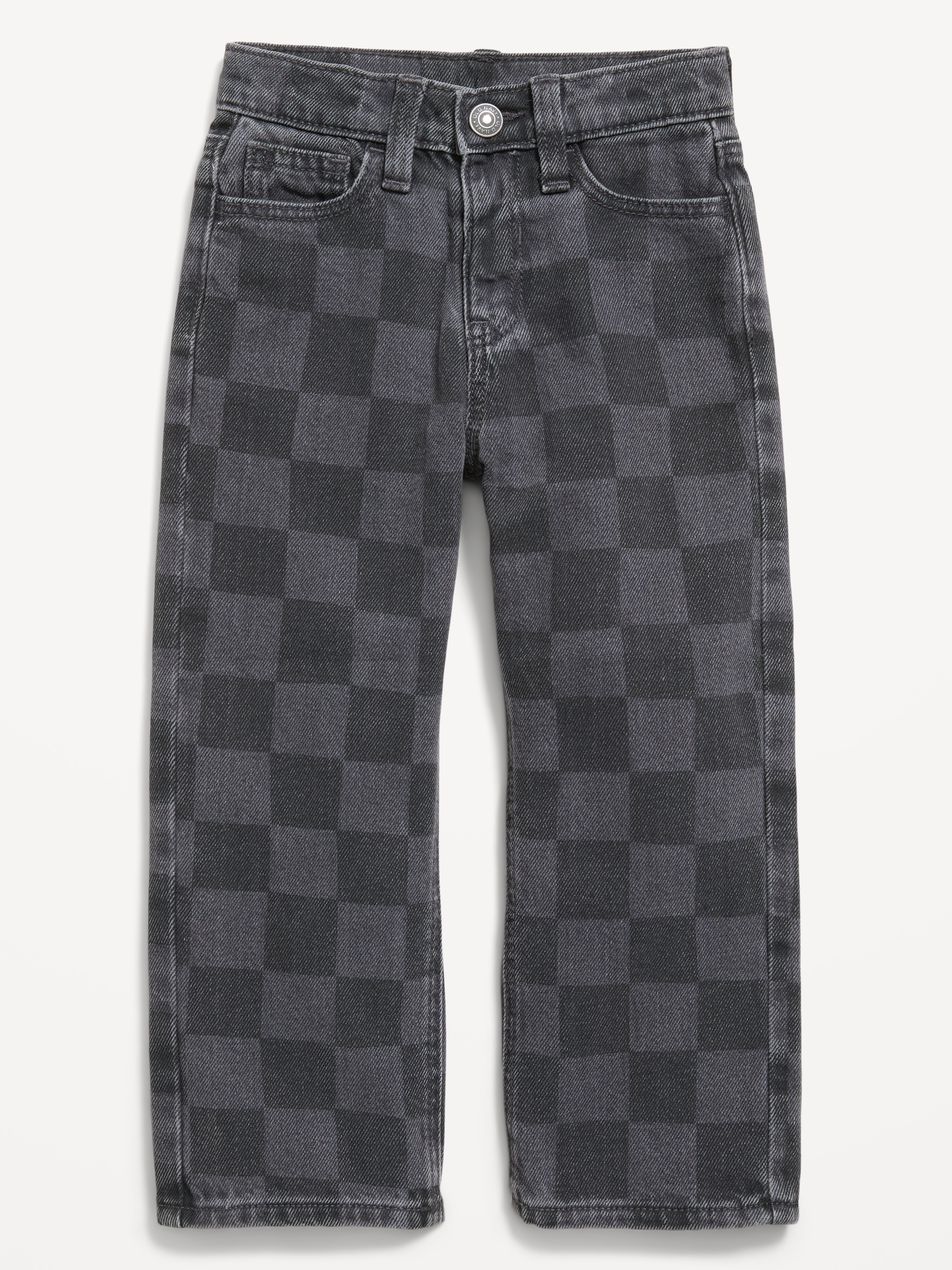 Baggy Jeans for Toddler Boys - Black Check - 3
