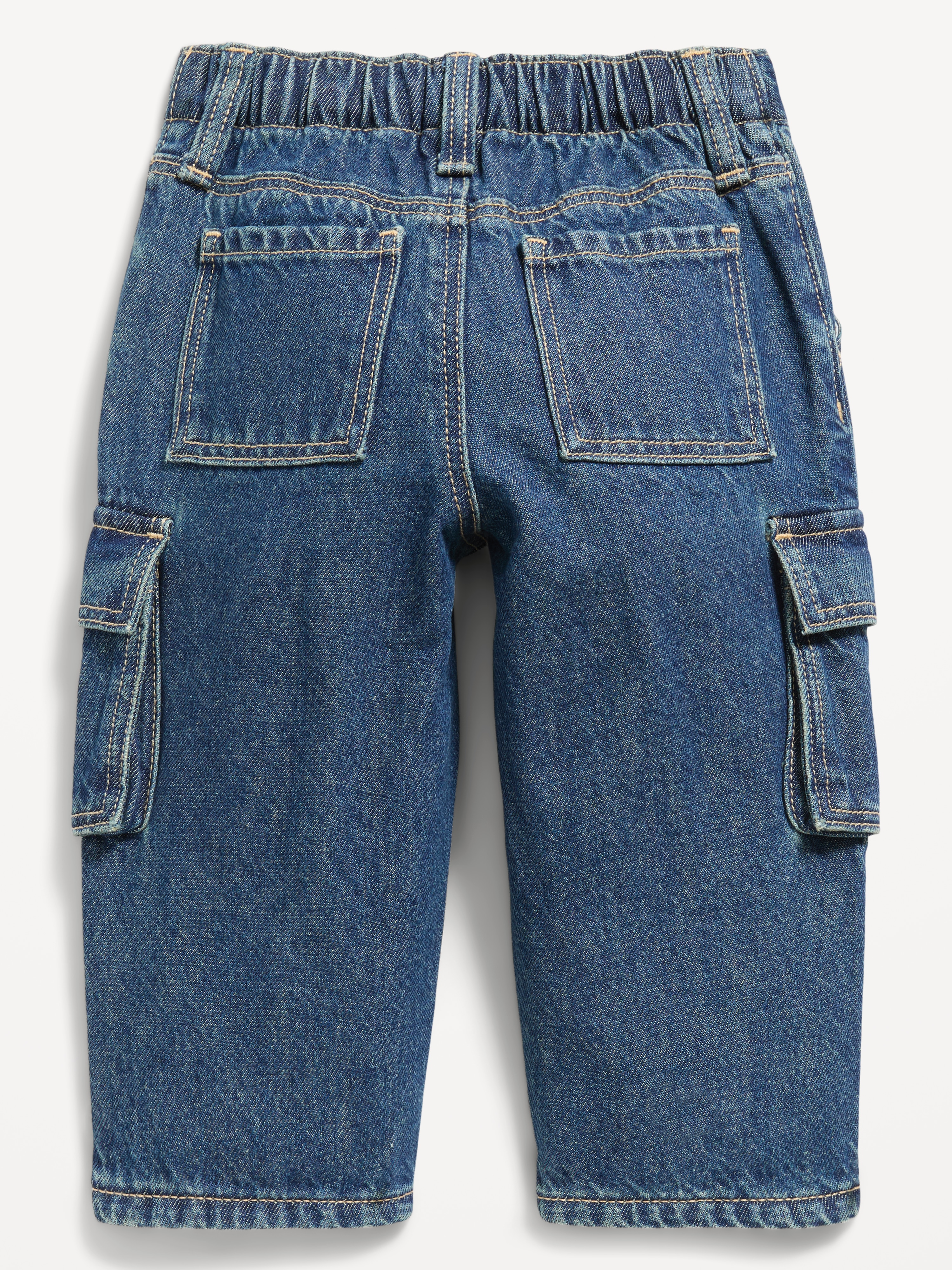 Super Baggy Barrel-Leg Cargo Jeans for Toddler Boys - Medium Wash - 4