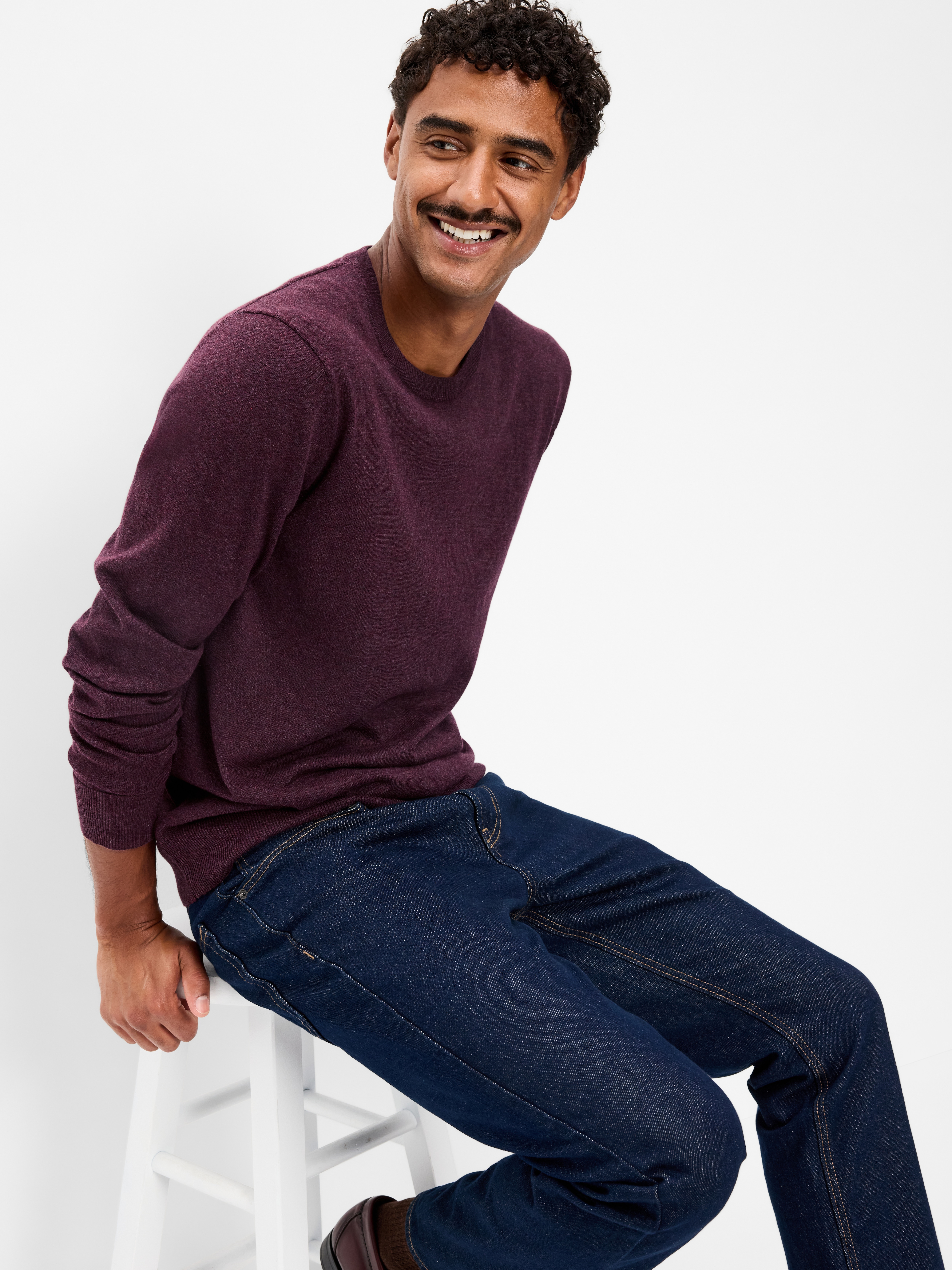 Essential Crew-Neck Sweater - Antique Burgundy - 3