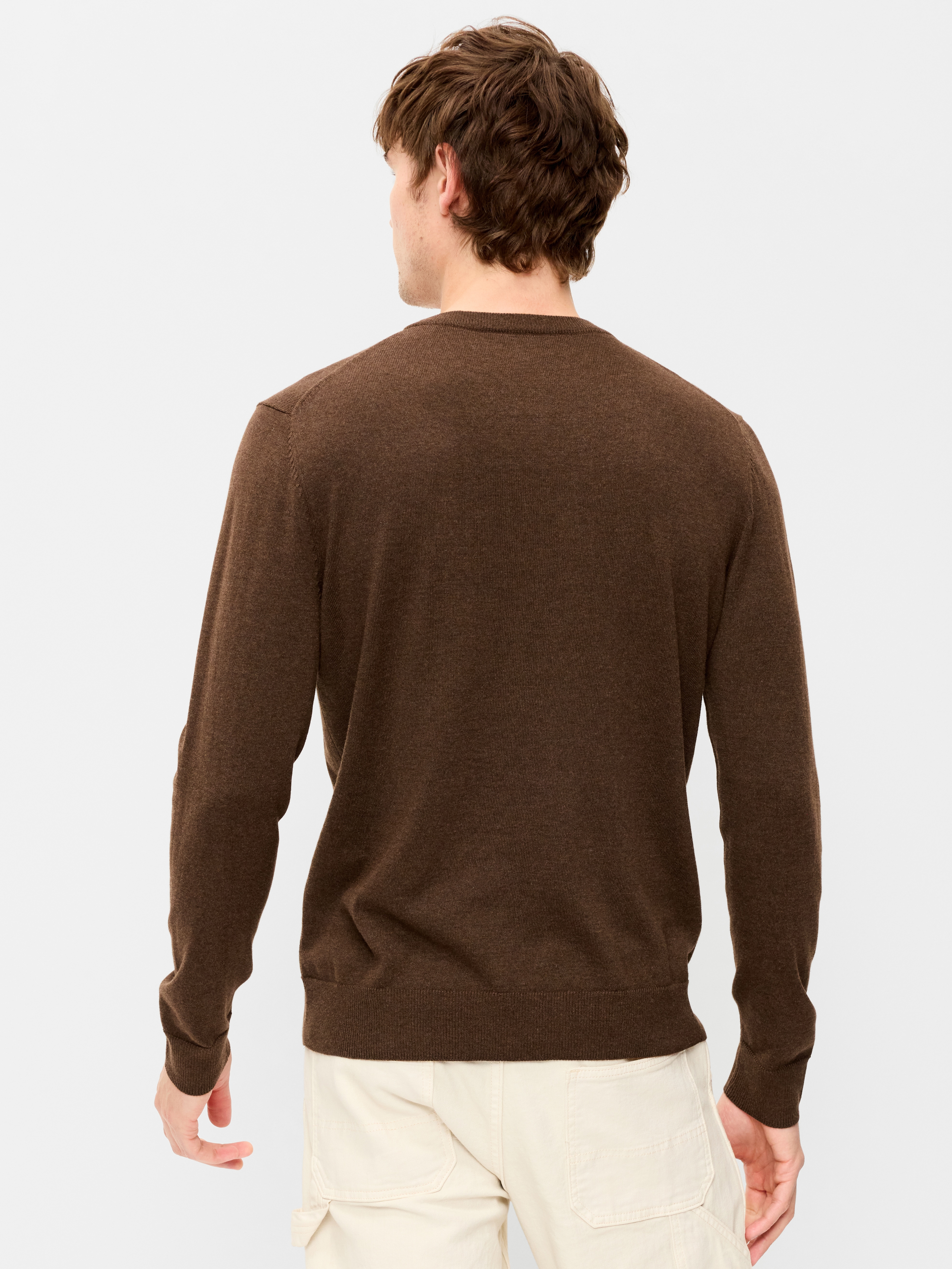 Essential Crew-Neck Sweater - Brown Heather - 2