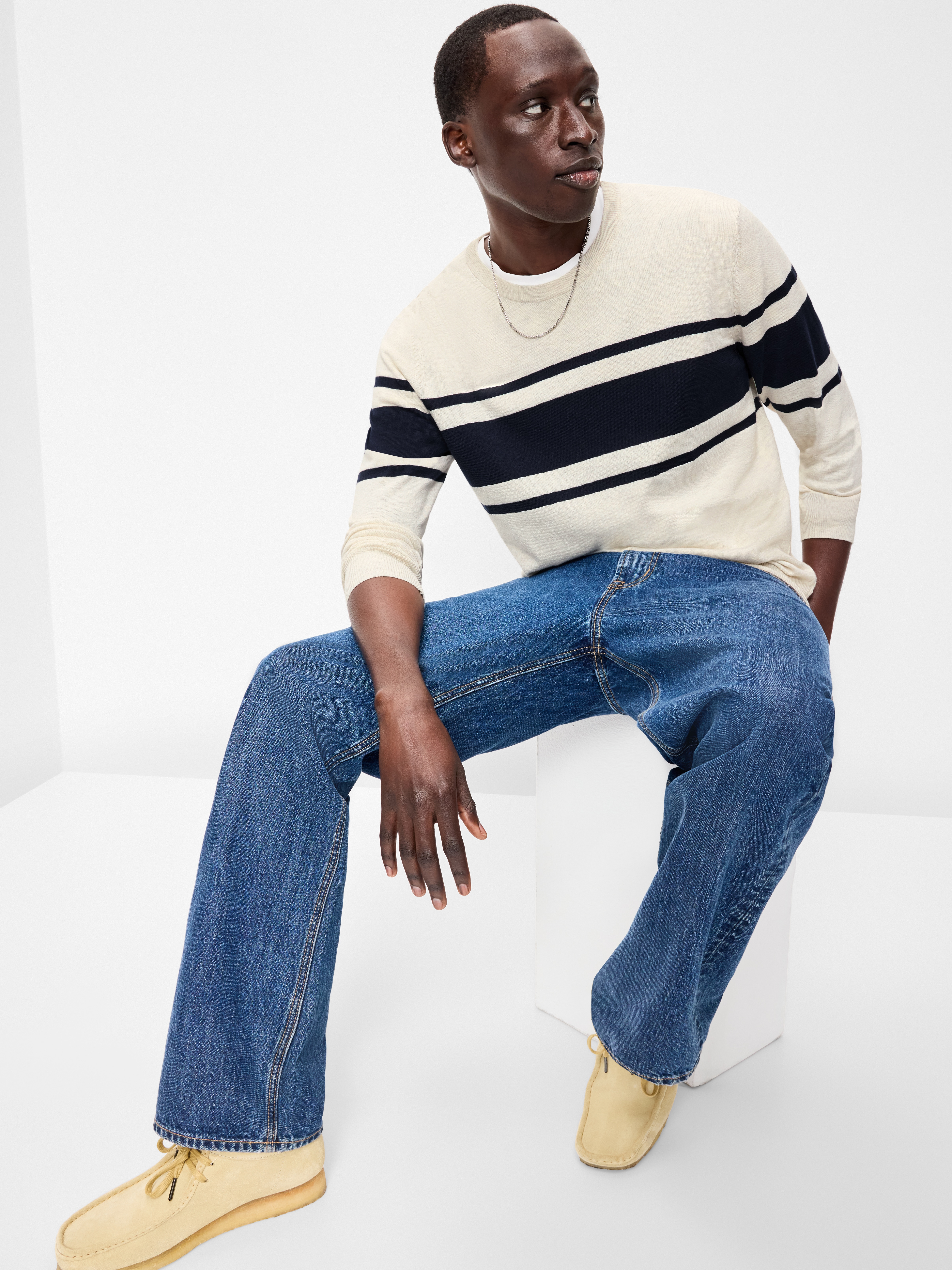 Essential Crew-Neck Sweater - White Heather - 3