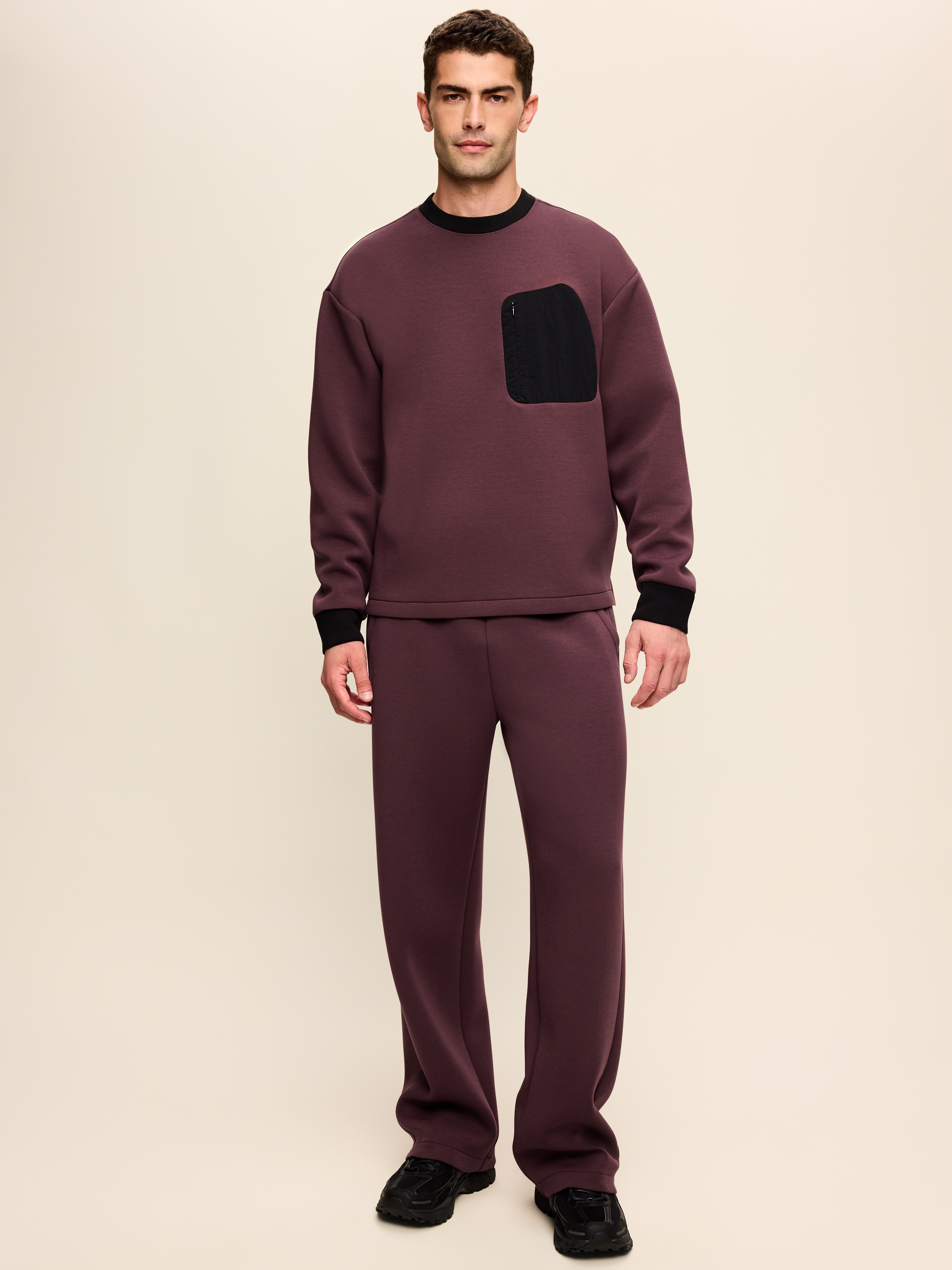 Bounce Fleece Baggy Sweatpants - Smokey Plum - 1
