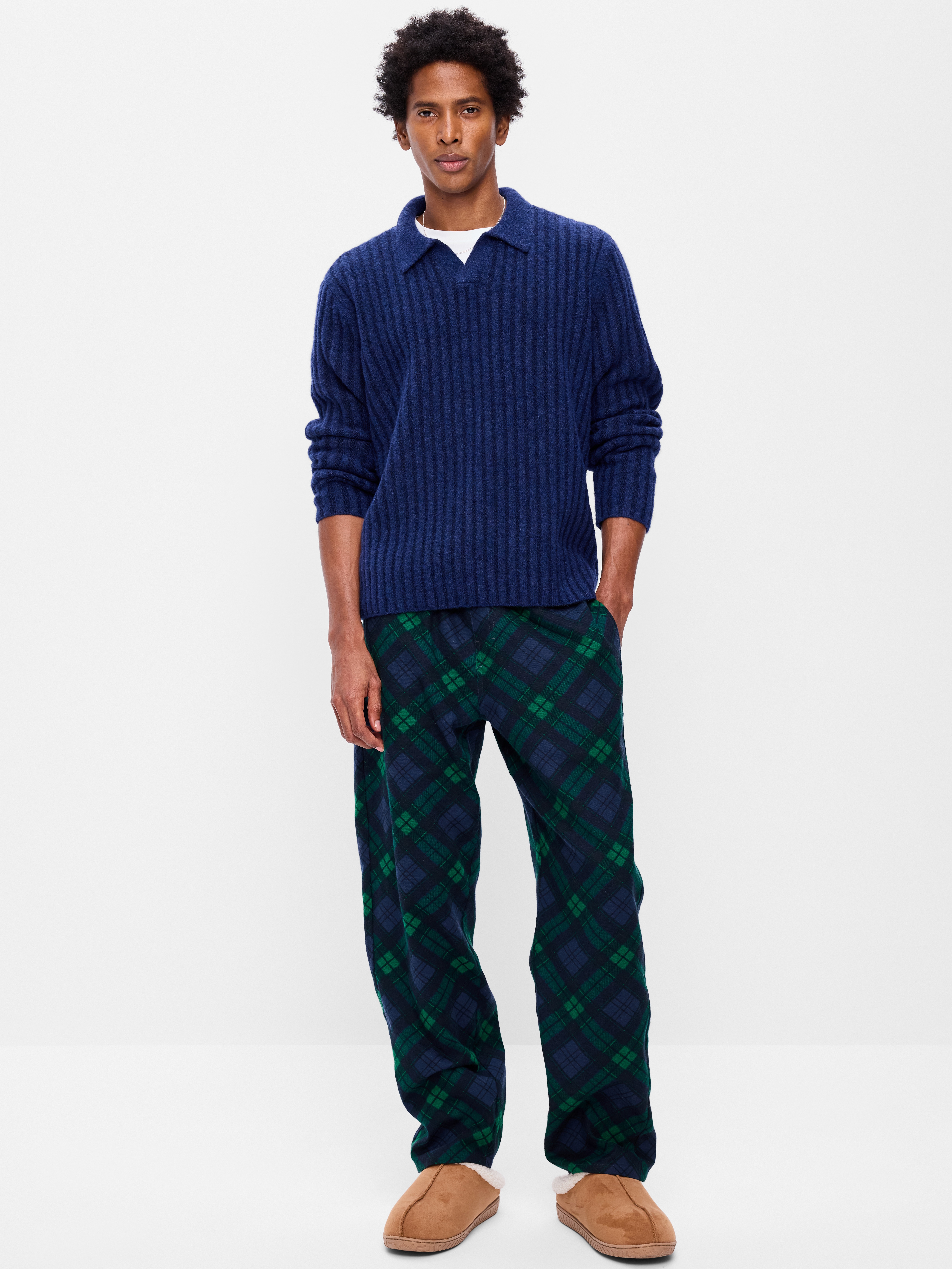 Flannel Pajama Pants - Navy Plaid (Match the Fam!) - 1