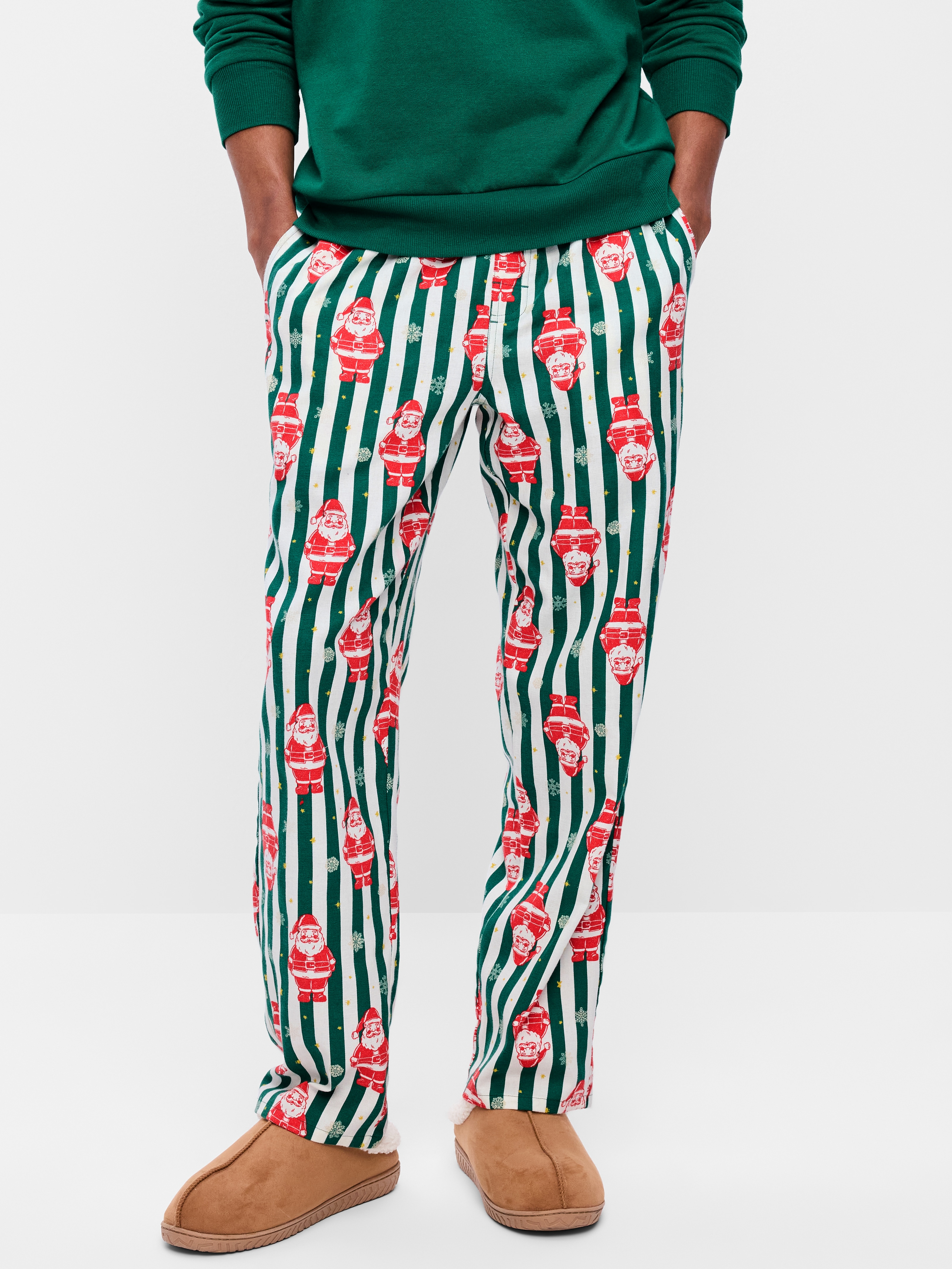 Flannel Pajama Pants - Santa Stripes (Match the Fam!) - 2