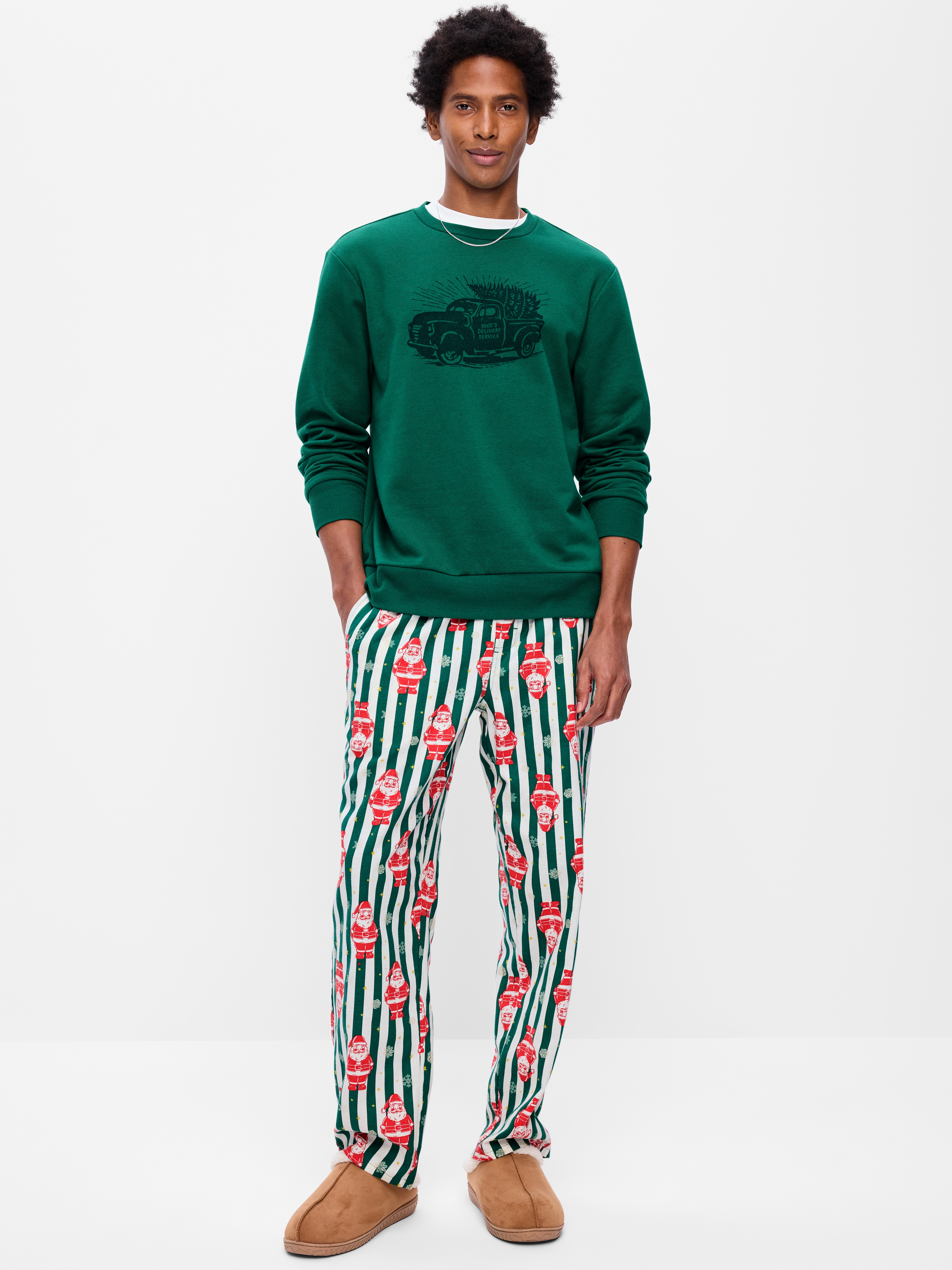 Flannel Pajama Pants - Santa Stripes (Match the Fam!) - 1