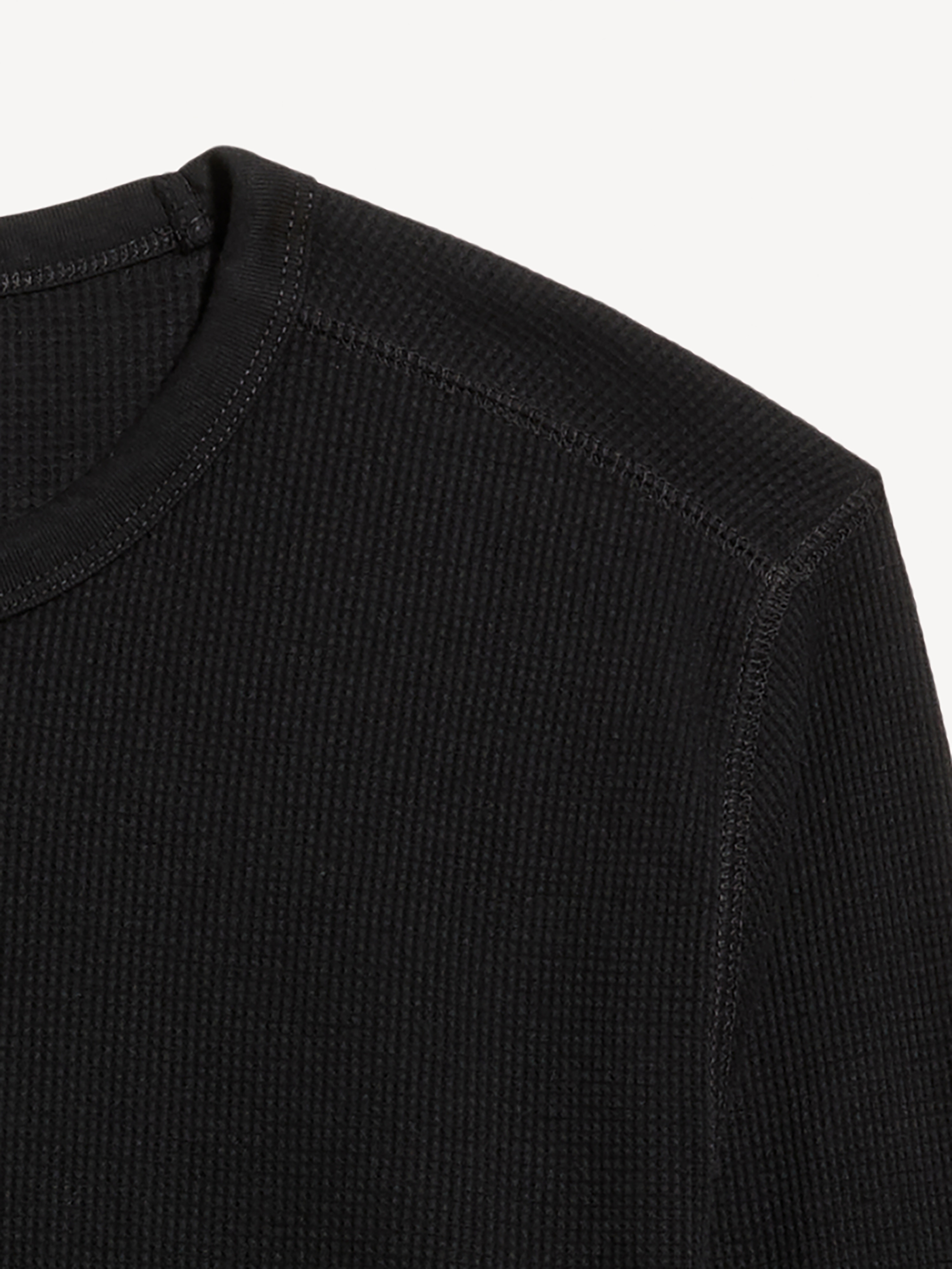 Crew-Neck Waffle T-Shirt - Black Jack - 4