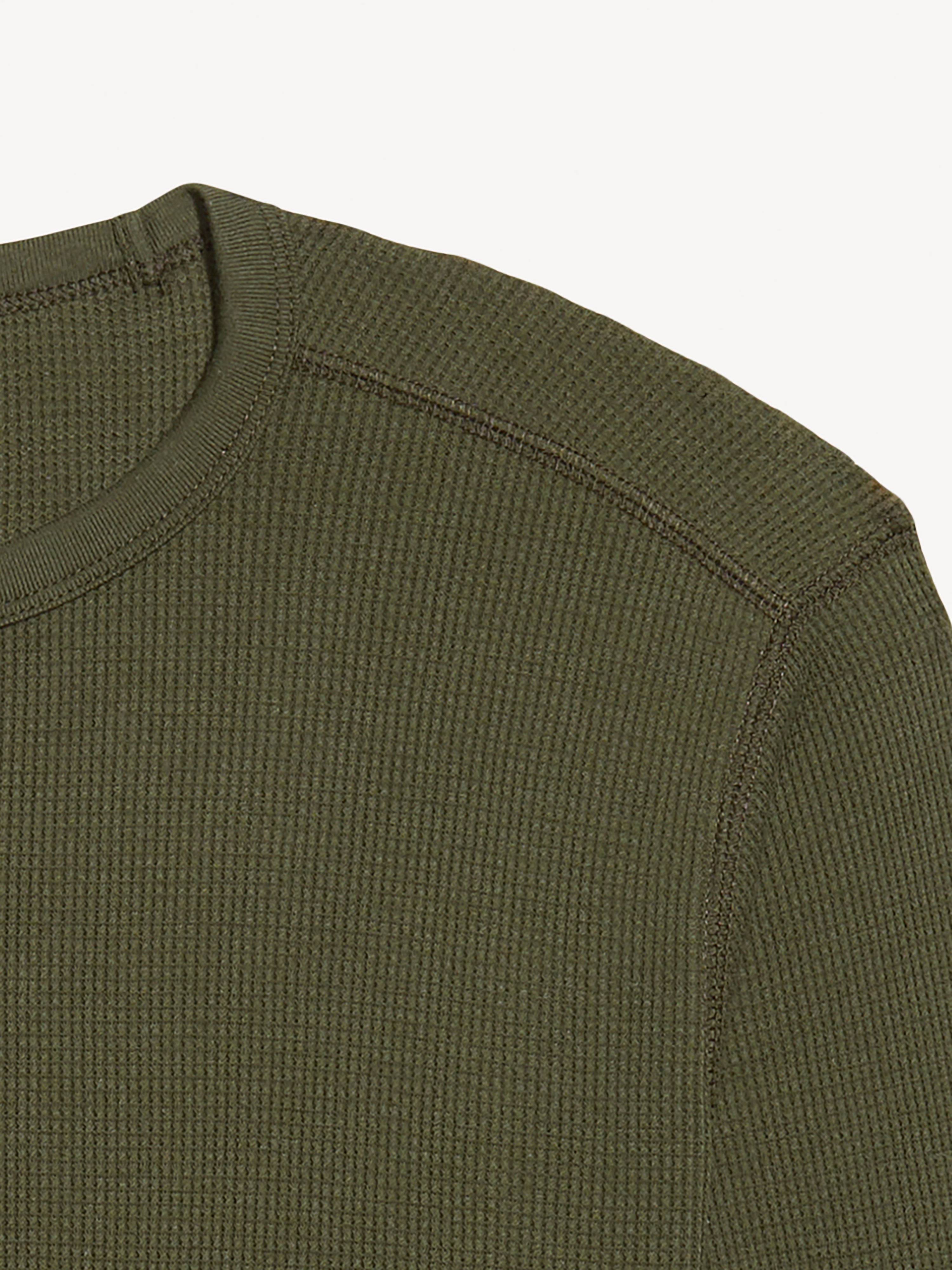 Crew-Neck Waffle T-Shirt - Heritage Green - 4