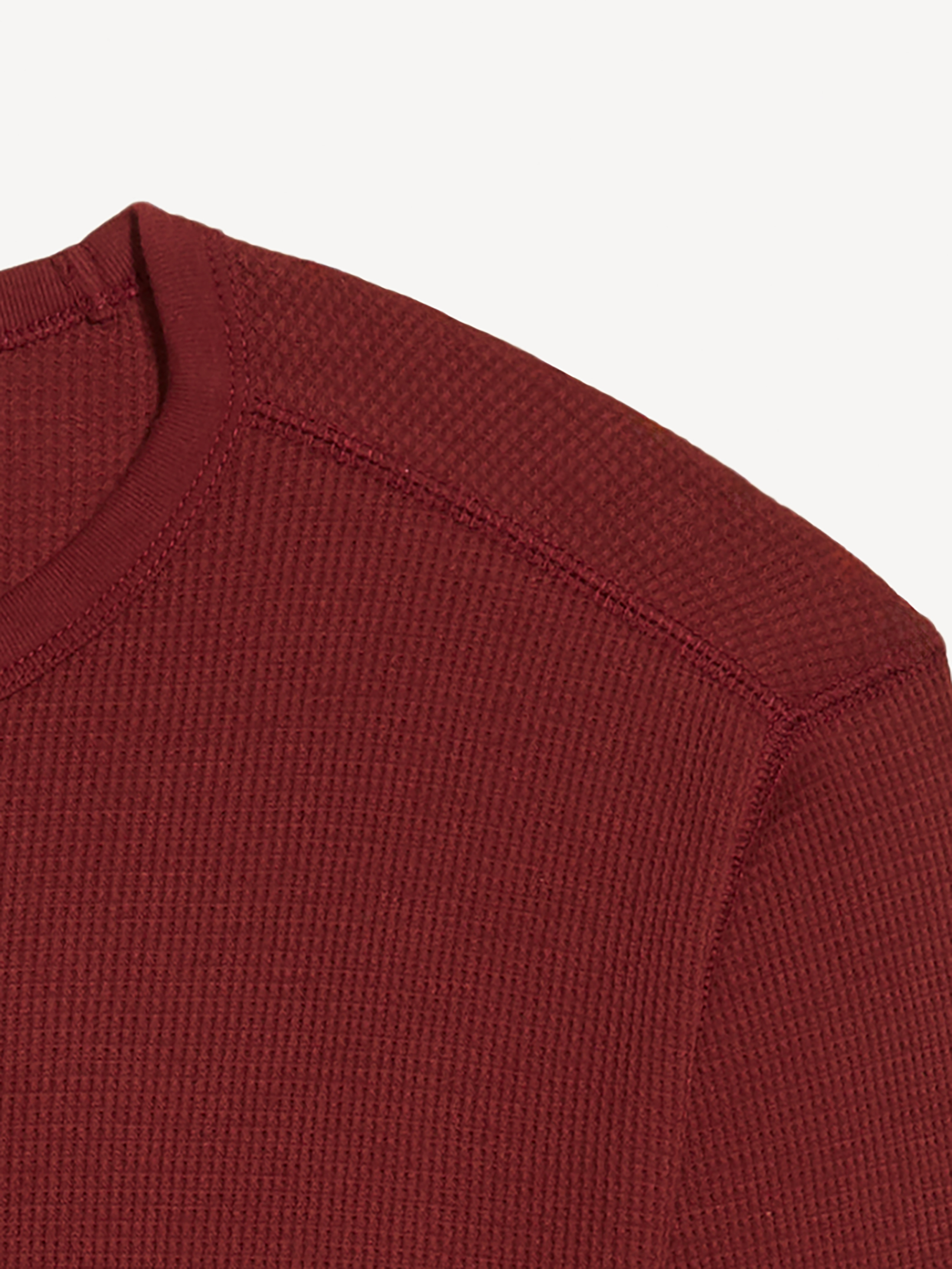 Crew-Neck Waffle T-Shirt - Emberglow - 4