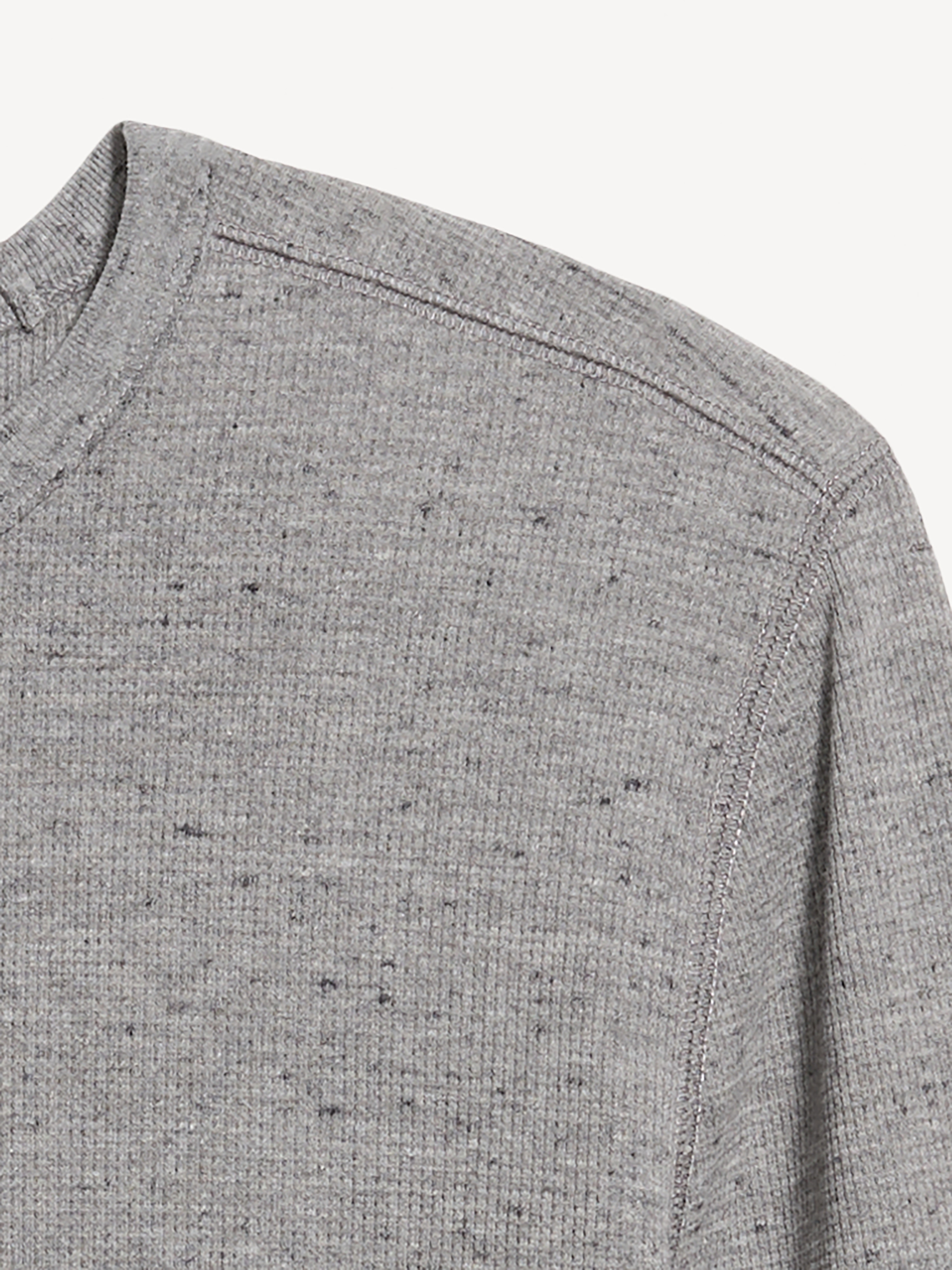 Crew-Neck Waffle T-Shirt - Heather Grey - 4
