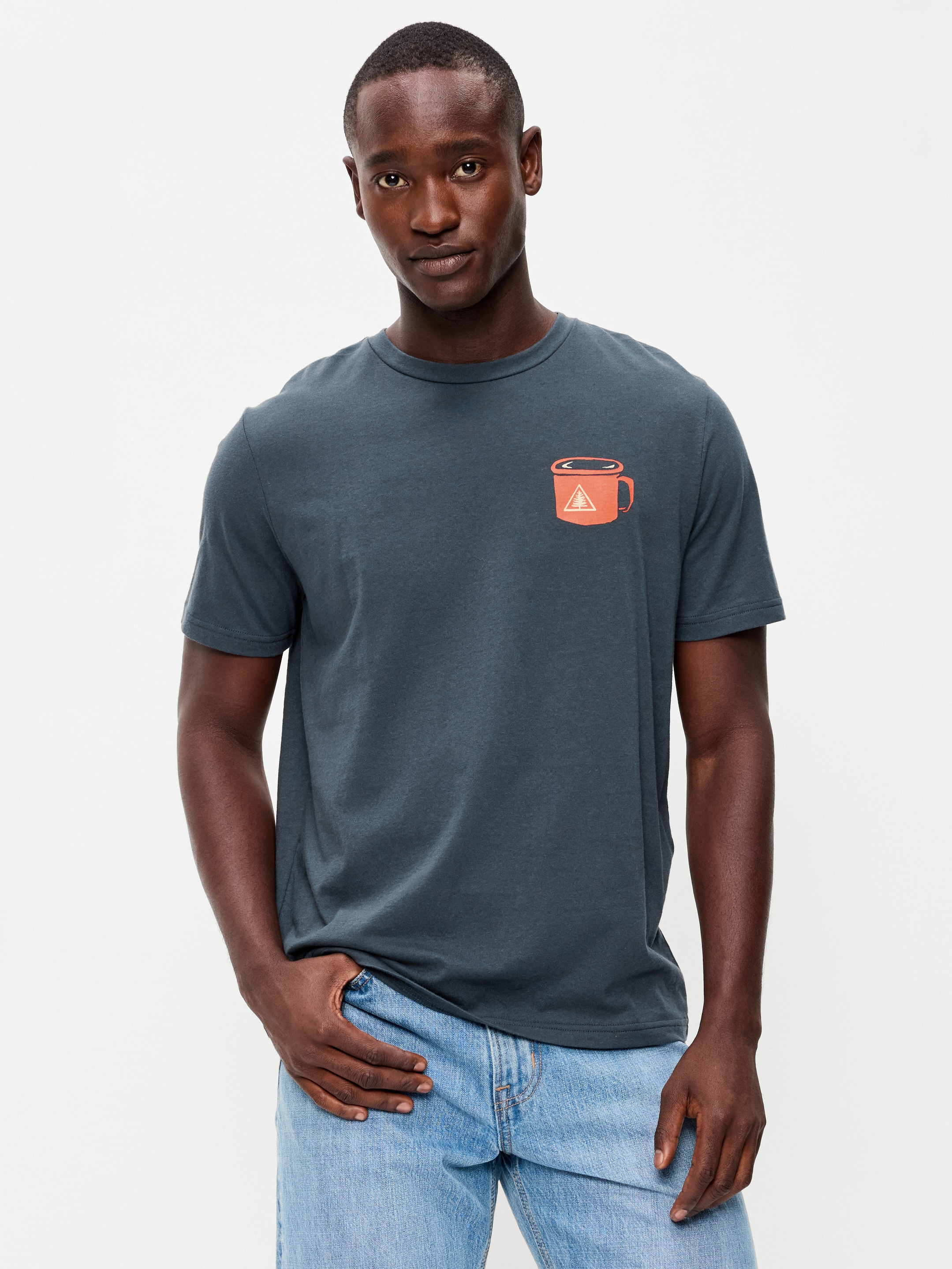 Soft-Washed Crew-Neck Graphic T-Shirt - Dusk Navy - 1