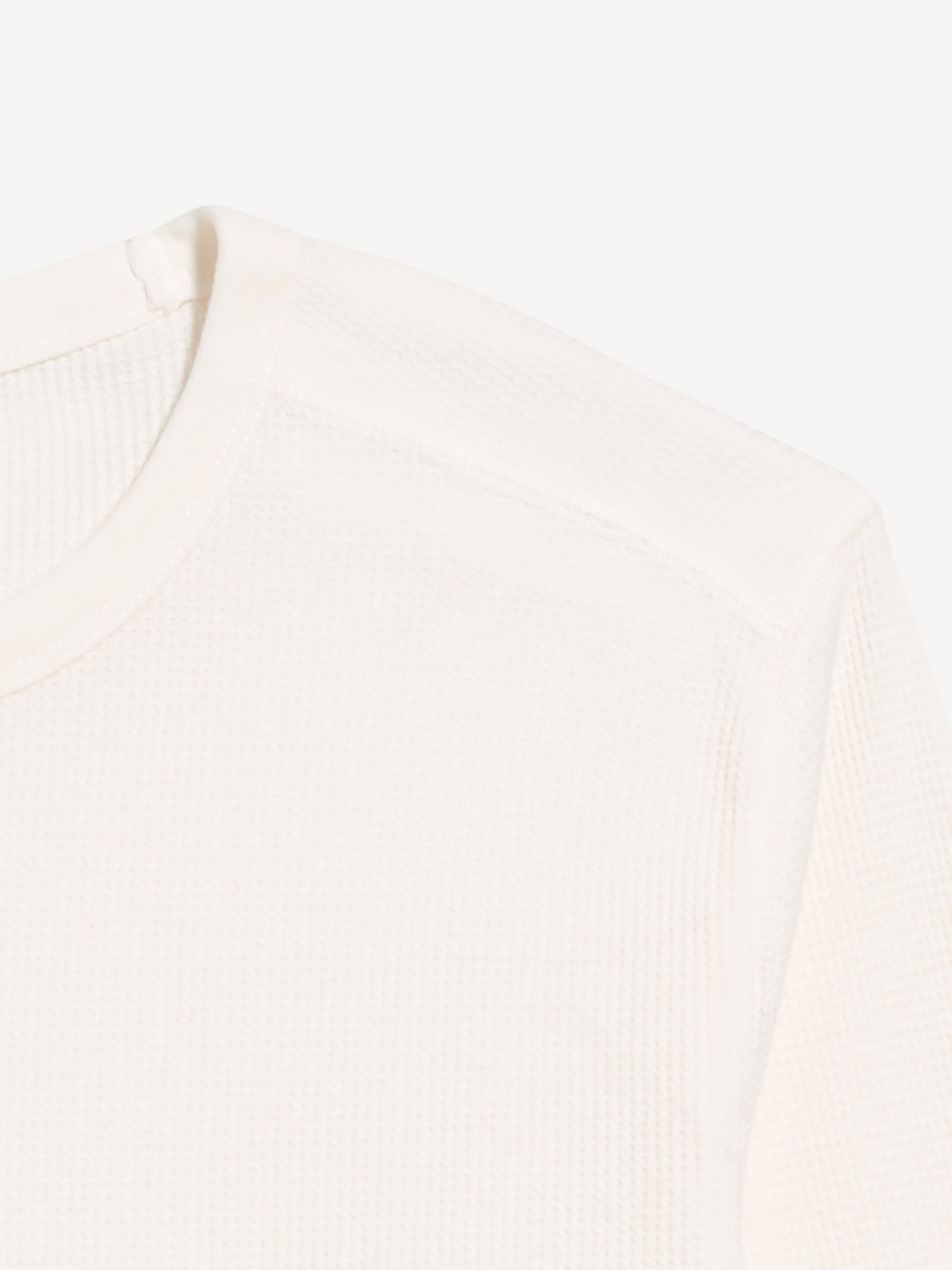 Crew-Neck Waffle T-Shirt - Sea Salt - 4