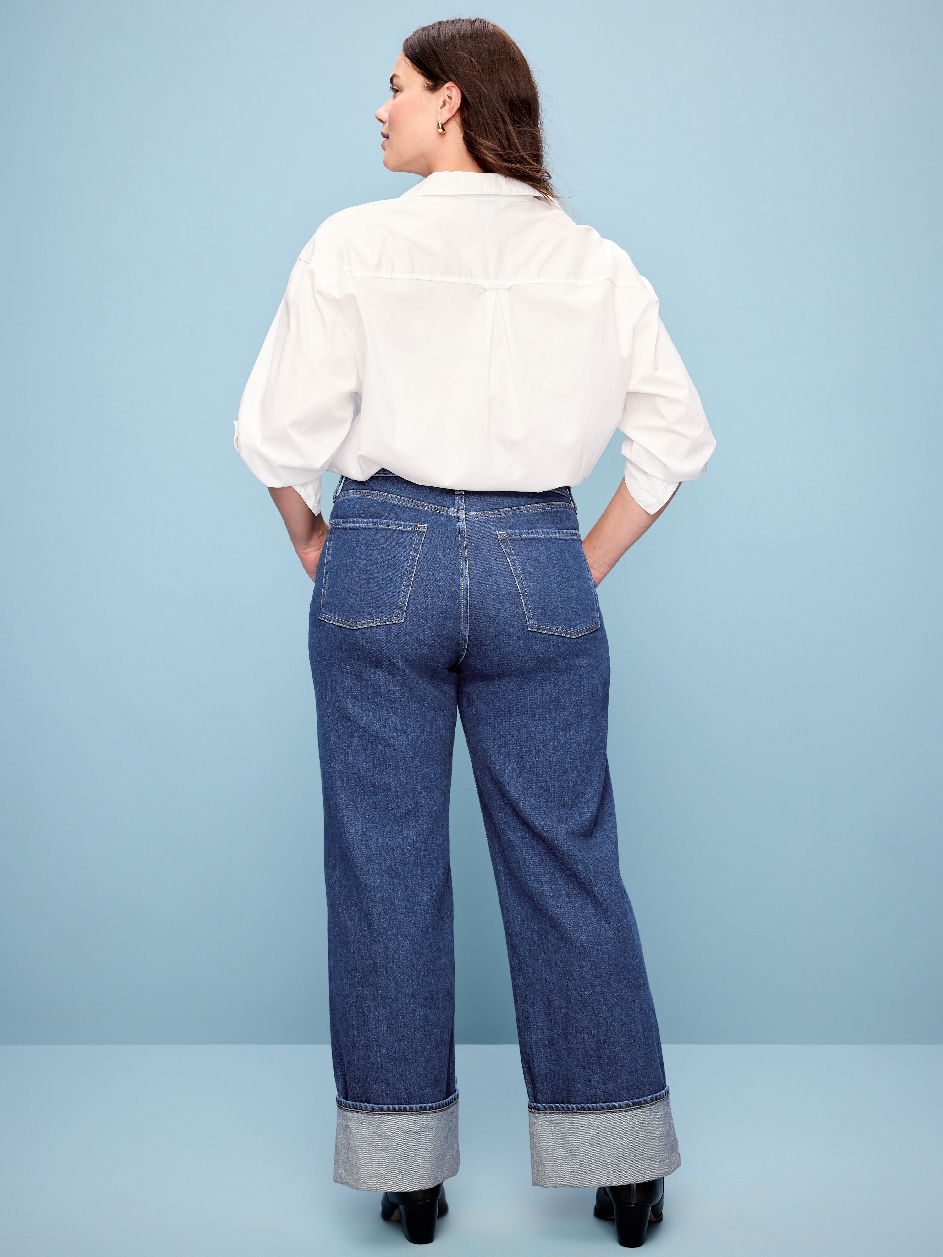 Curvy Extra High-Waisted Wide-Leg Jeans - Dawn Cuff - 6
