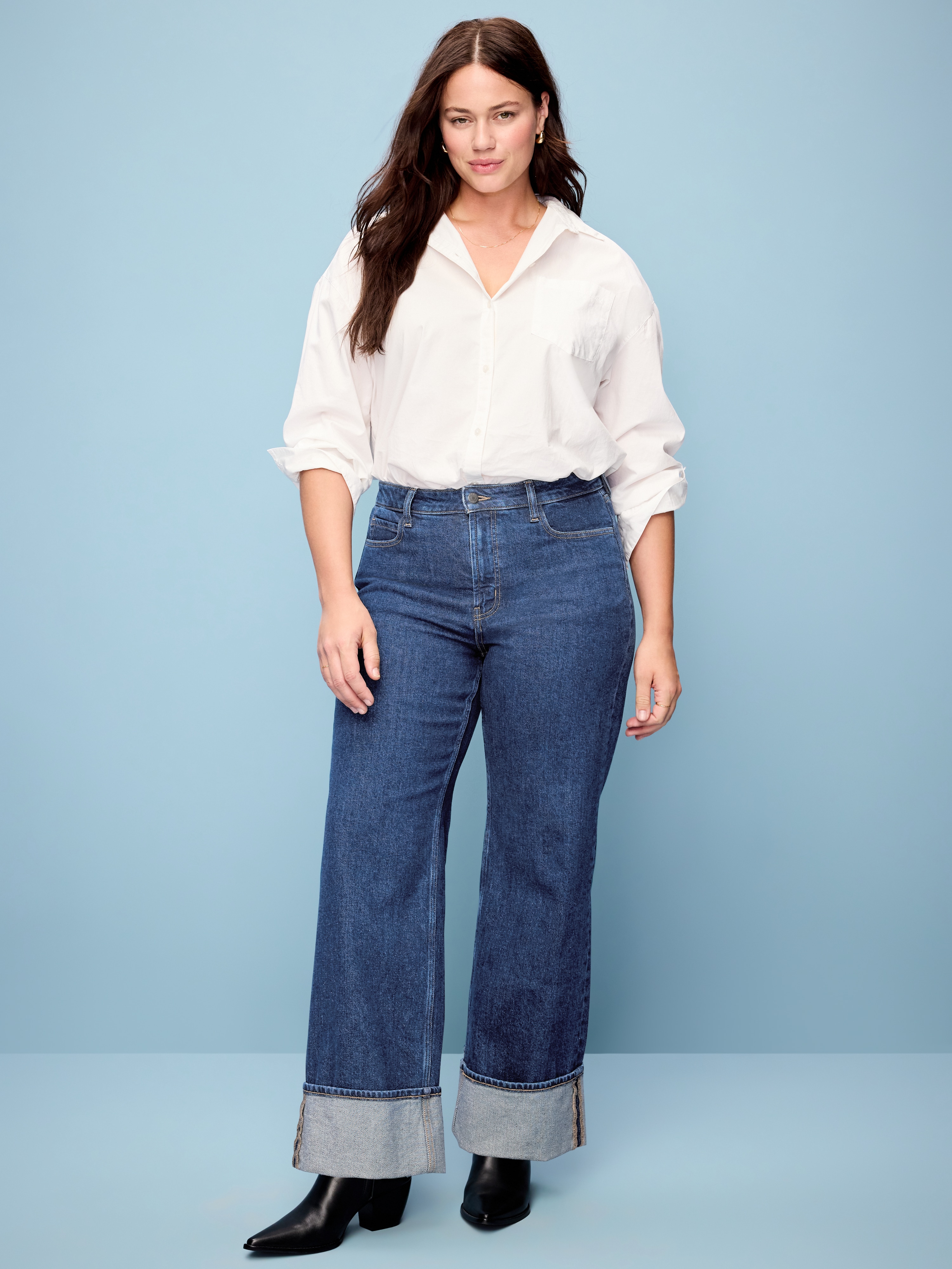 Curvy Extra High-Waisted Wide-Leg Jeans - Dawn Cuff - 5