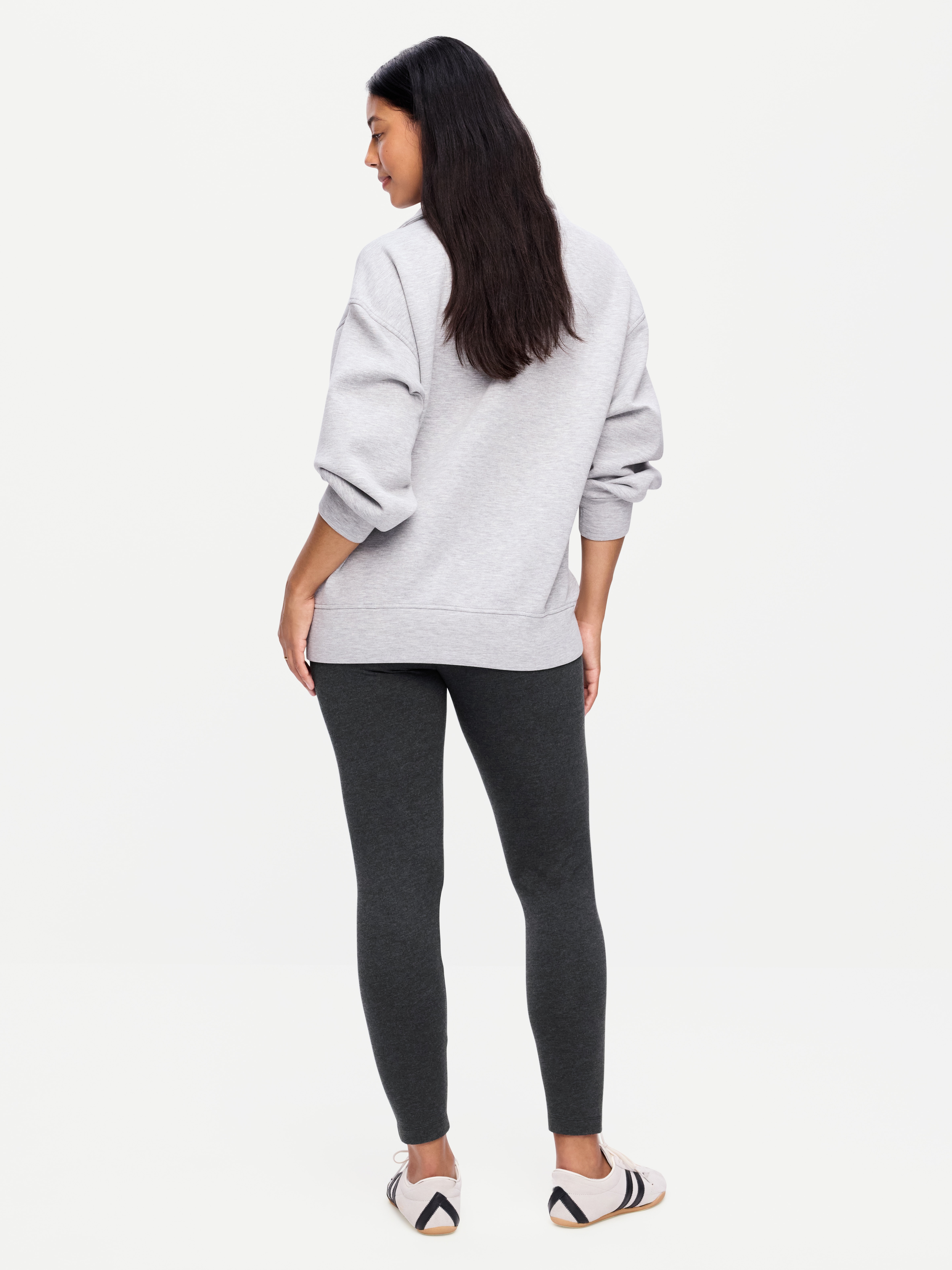 Maternity Full-Panel Leggings - Dark Heather Gray - 3