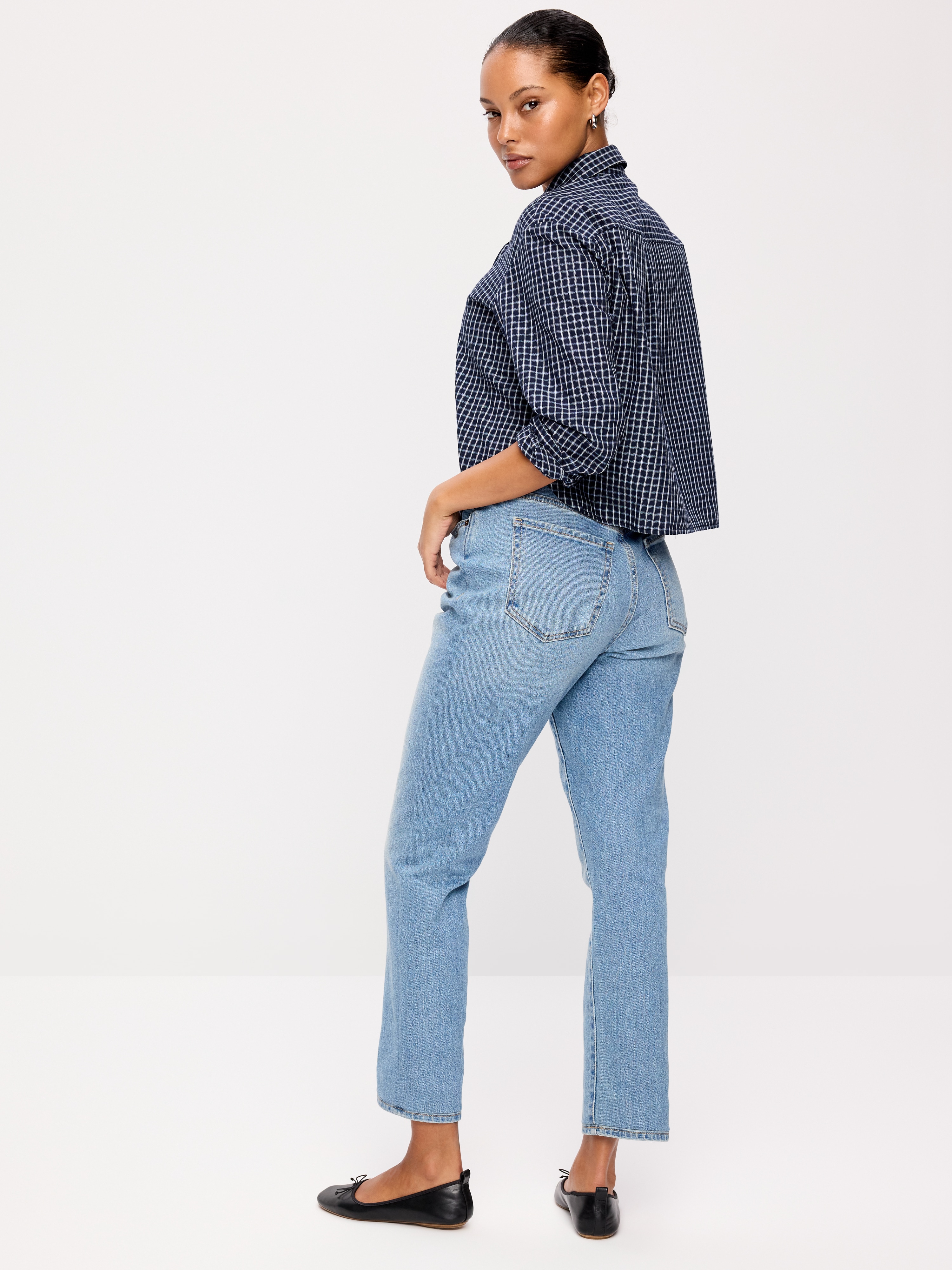 Curvy High-Waisted OG Straight Ankle Jeans - Faded Light Wash - 3