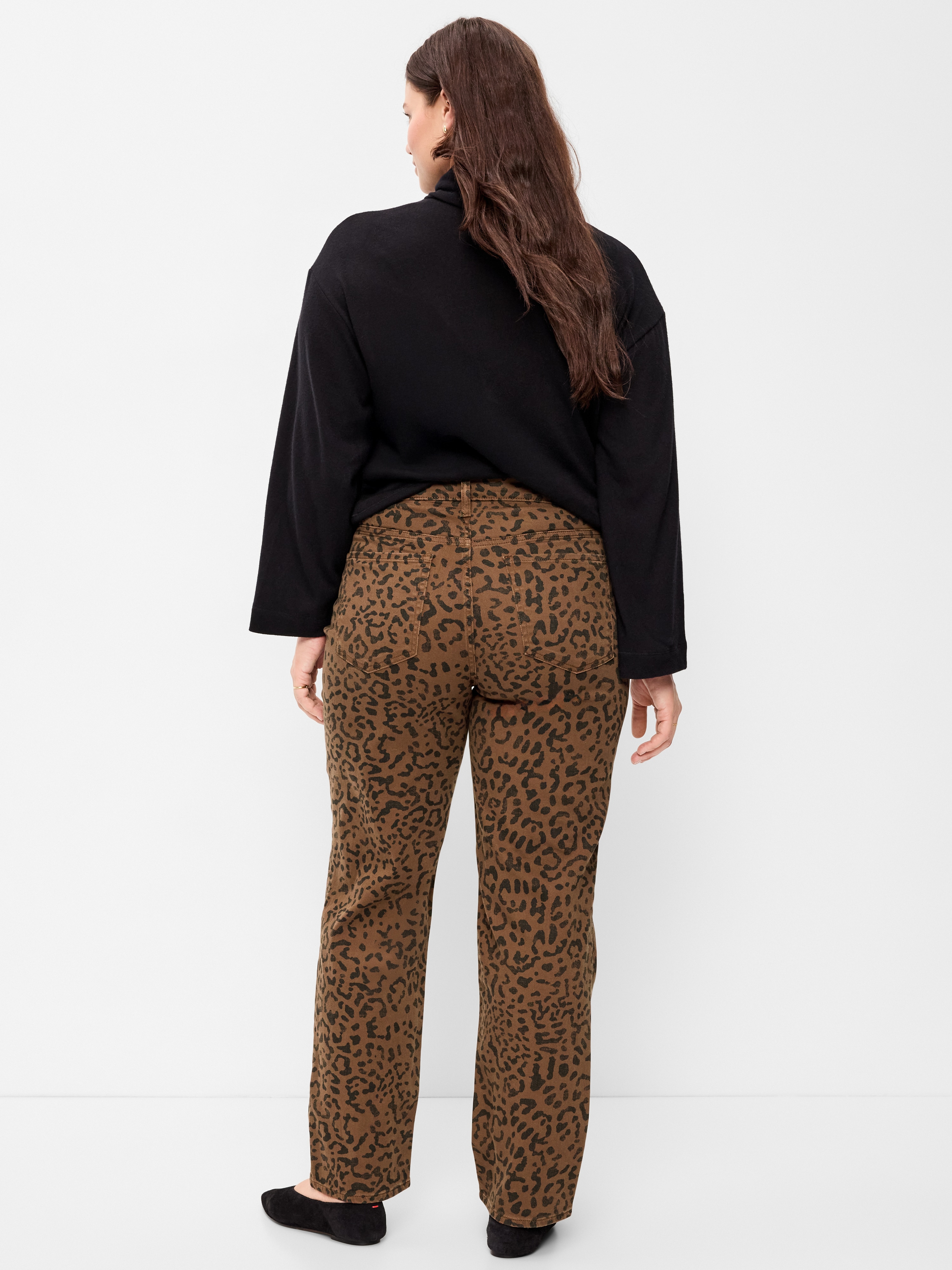 Curvy High-Waisted OG Loose Jeans - Brown Leopard - 6