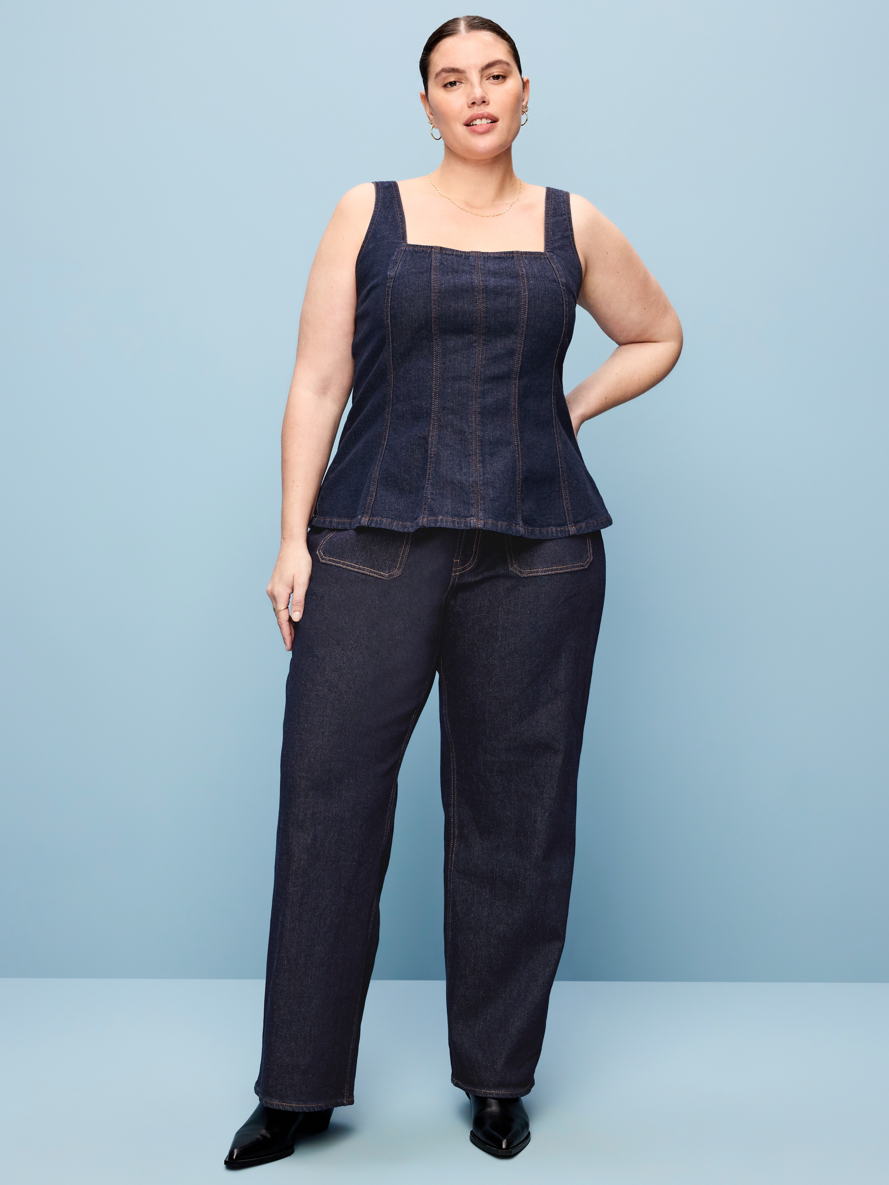 Curvy Extra High-Waisted Wide-Leg Jeans - Wren - 7