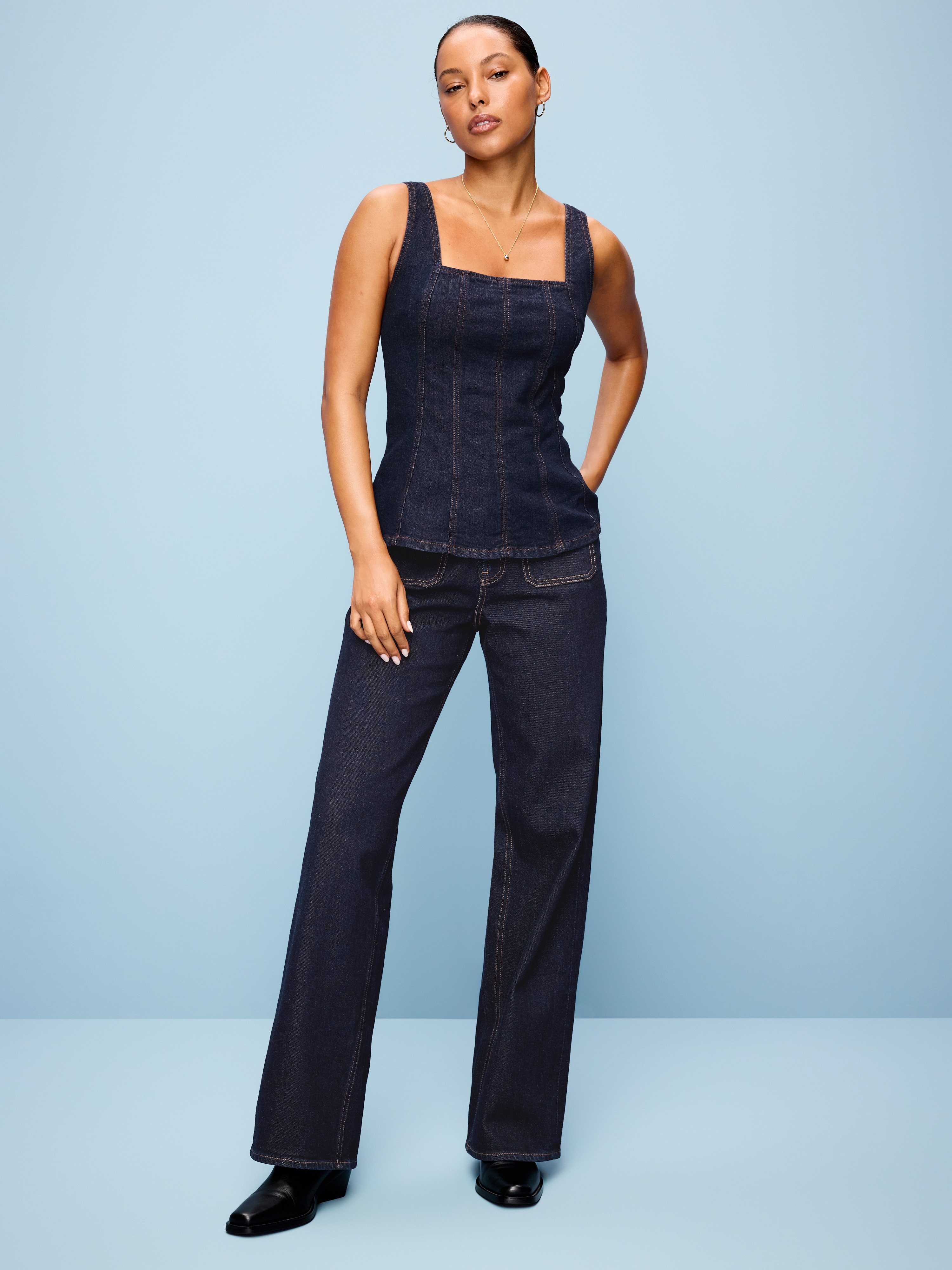 Curvy Extra High-Waisted Wide-Leg Jeans - Wren - 1