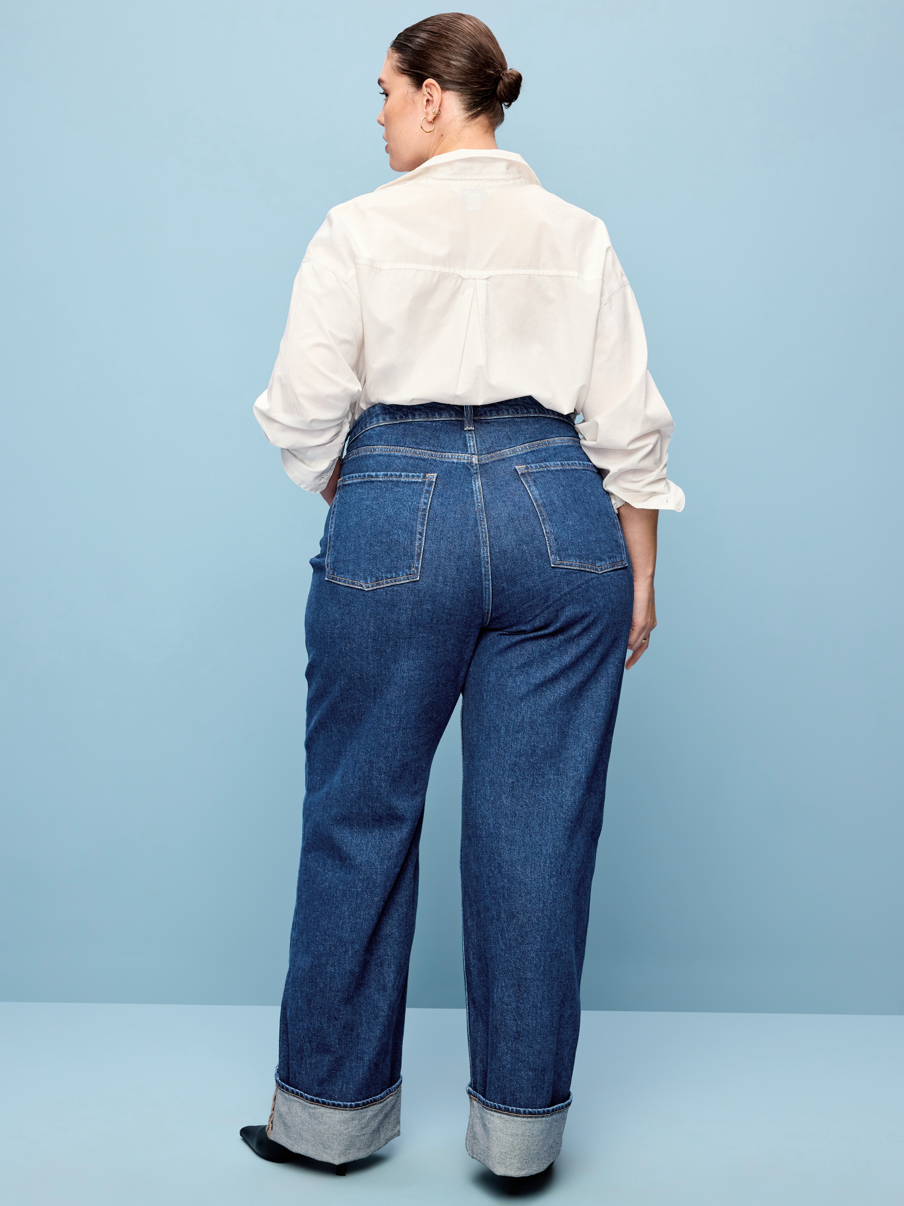 Curvy Extra High-Waisted Wide-Leg Jeans - Dawn Cuff - 9