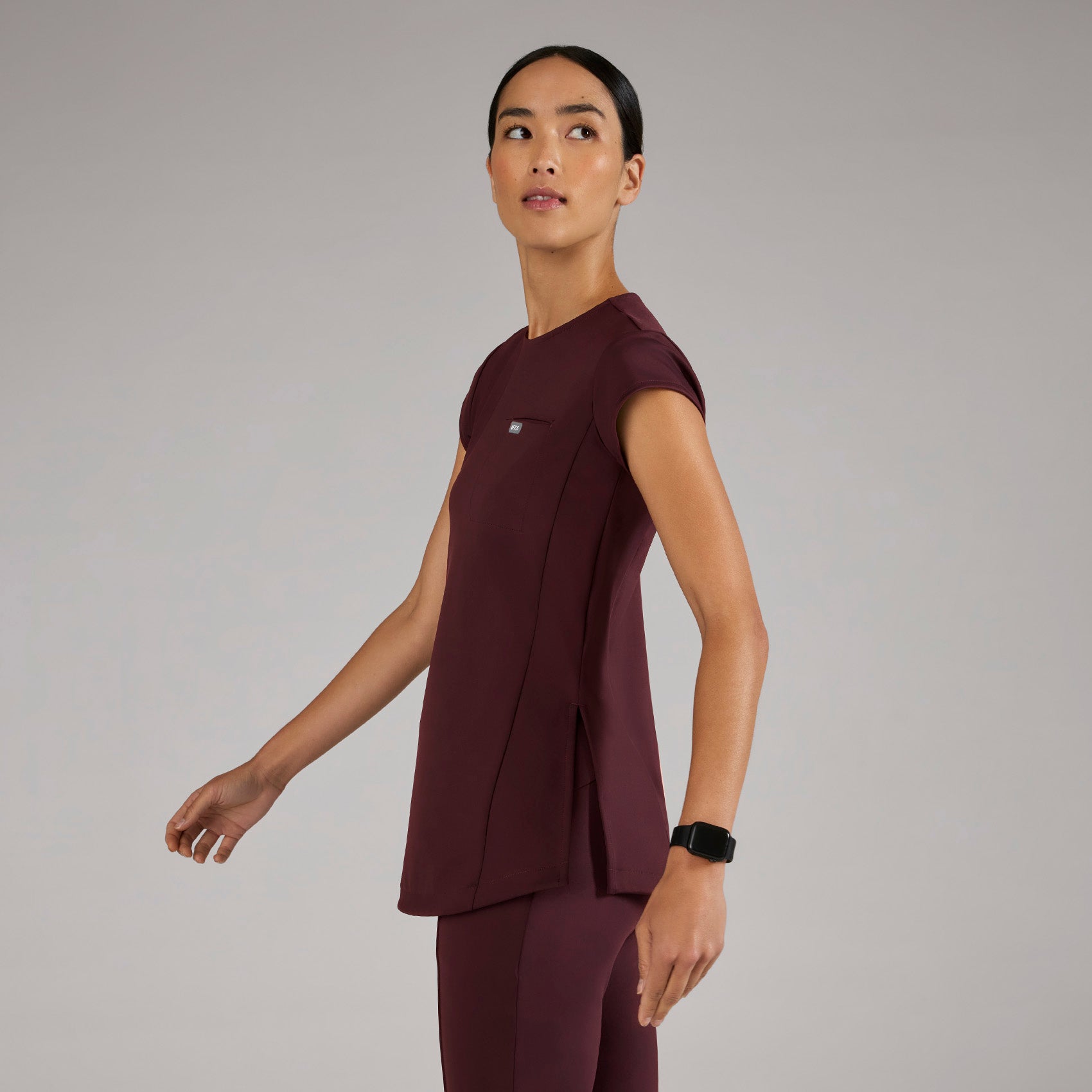 Alma Slim Crewneck Tunic Scrub Top - 22