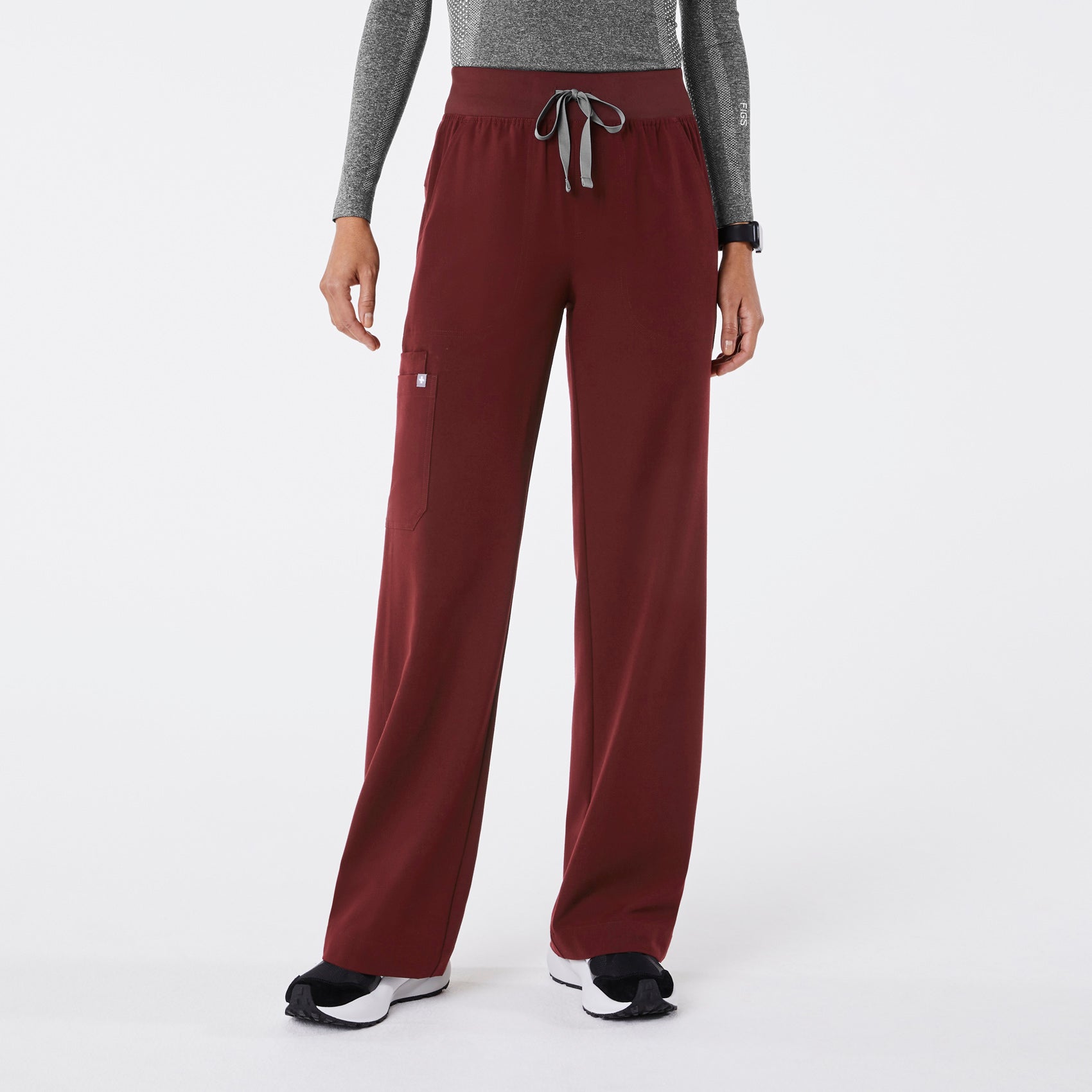 High Waisted Isabel Wide Leg Scrub Pants - 35