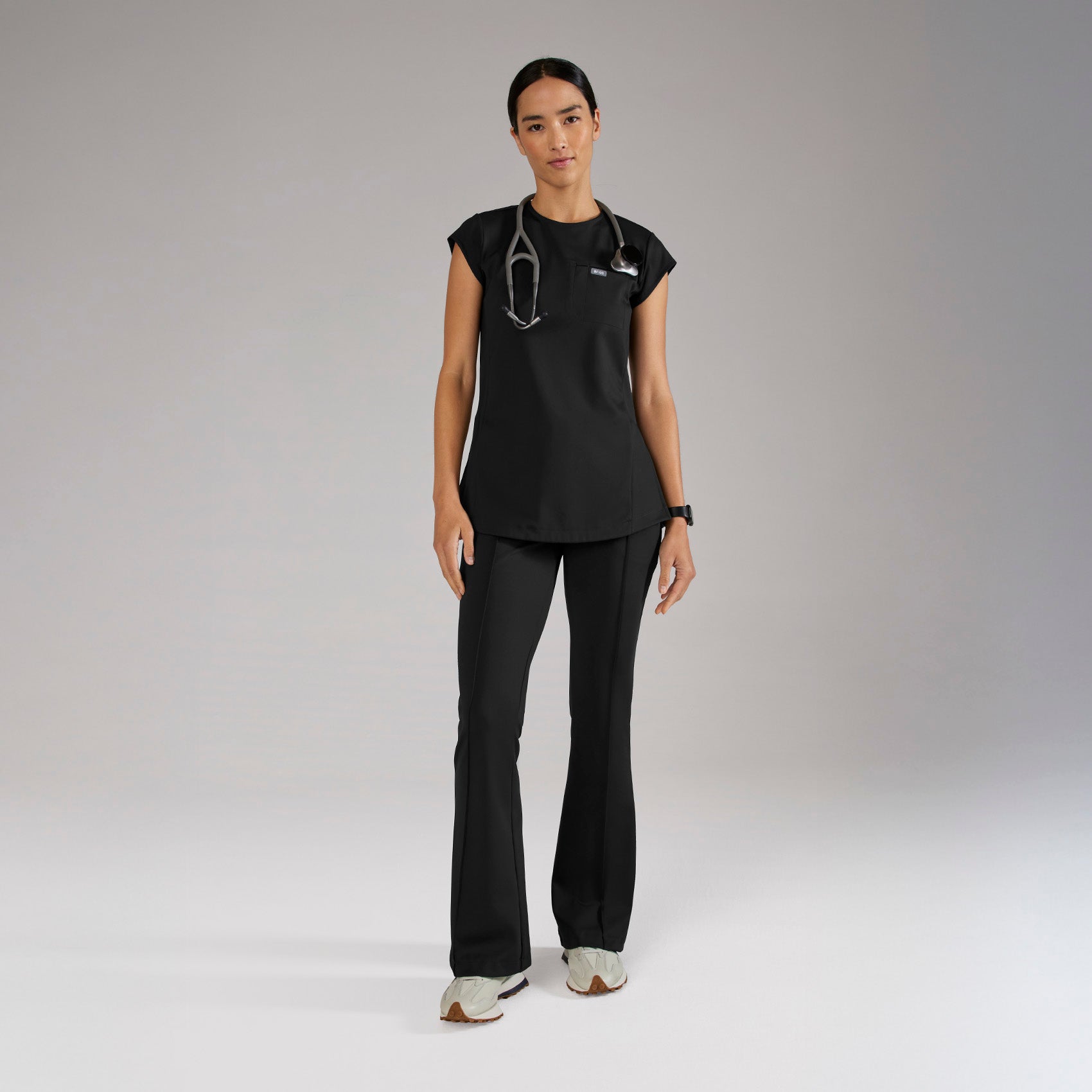 Alma Slim Crewneck Tunic Scrub Top - 3