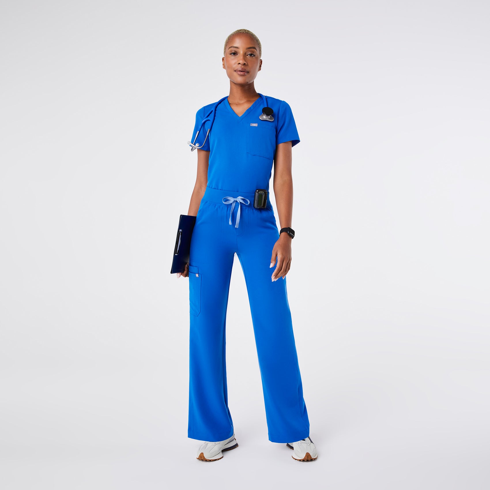 High Waisted Isabel Wide Leg Scrub Pants - 30