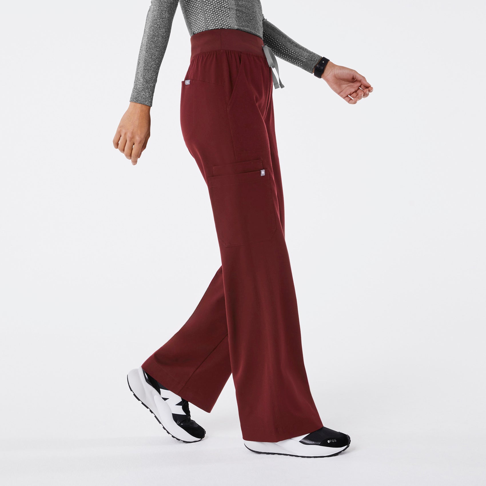 High Waisted Isabel Wide Leg Scrub Pants - 37