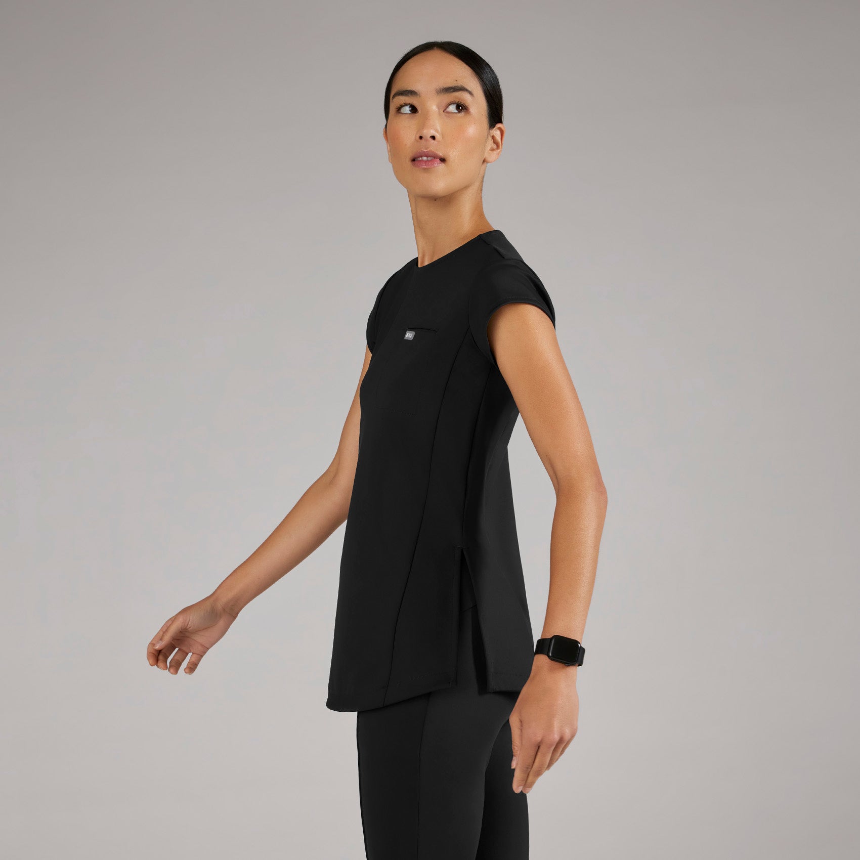 Alma Slim Crewneck Tunic Scrub Top - 2