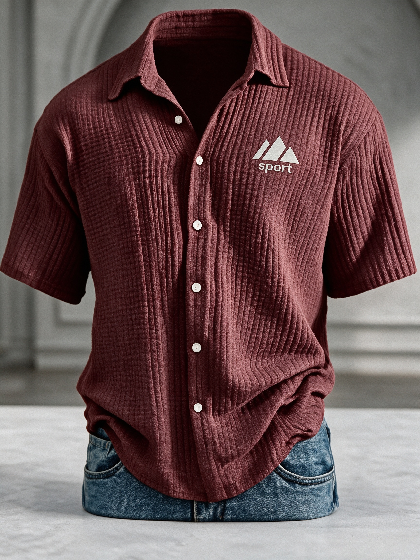 Lukas™ Premium Atmungsaktives Baumwoll-Hemd mit Struktur-Muster